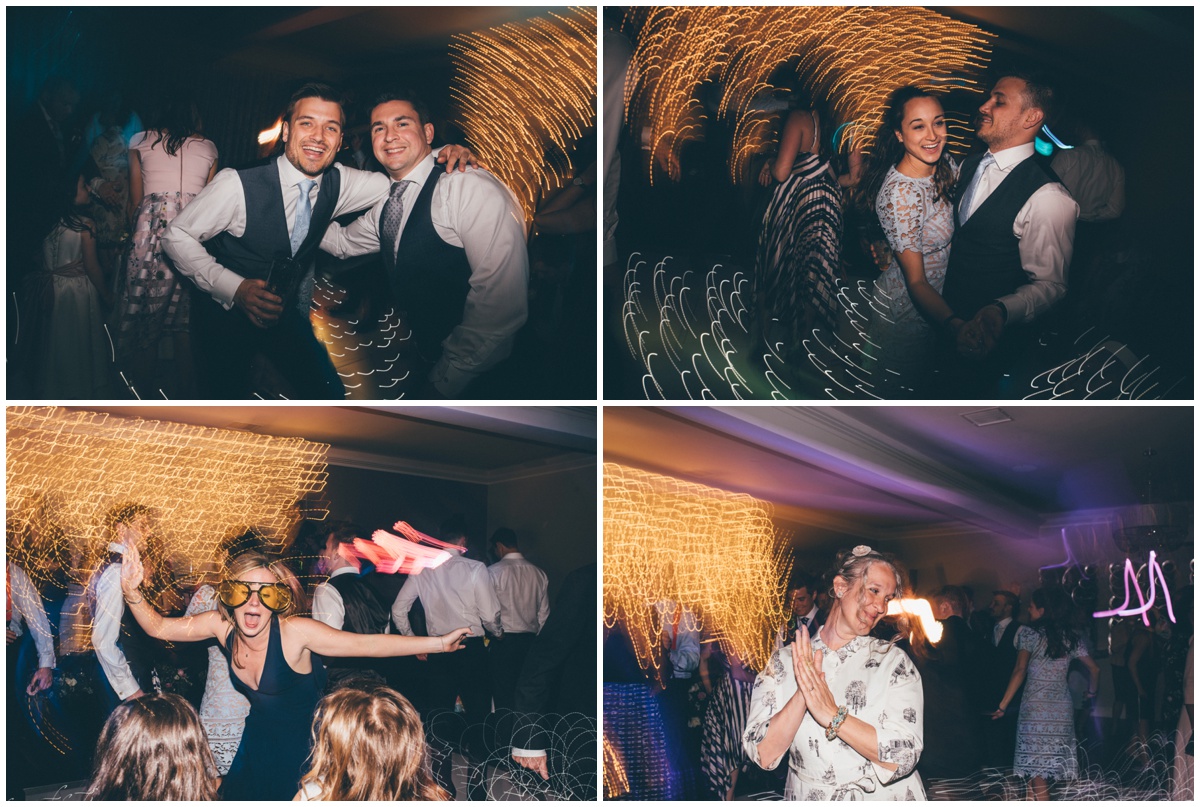 Wedding guests enjoying the evening reception at new wedding venue, Merrydale Manor.