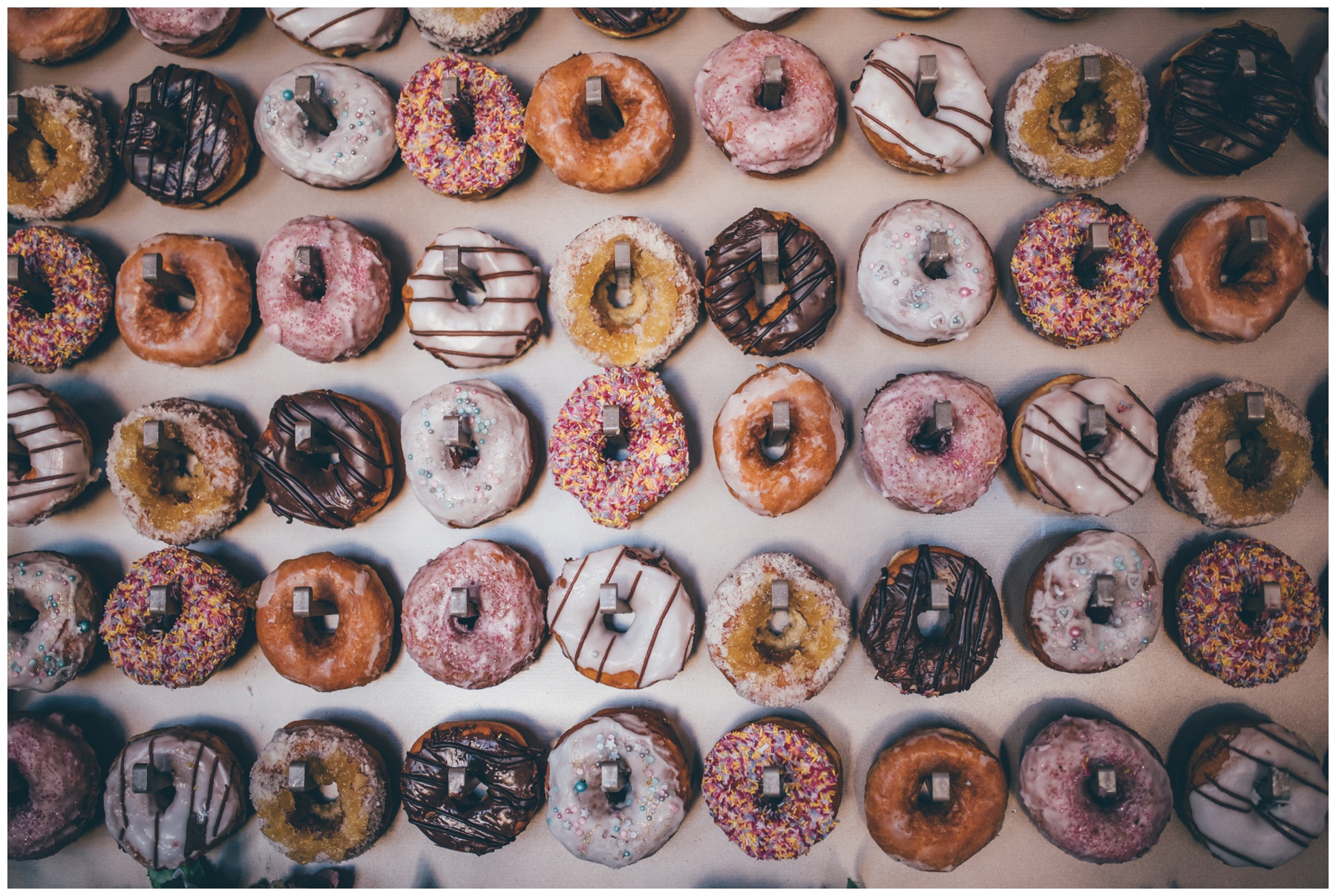 Amazing vegan donut wall and Krispy Kreme's at Oddfellows wedding in Chester.