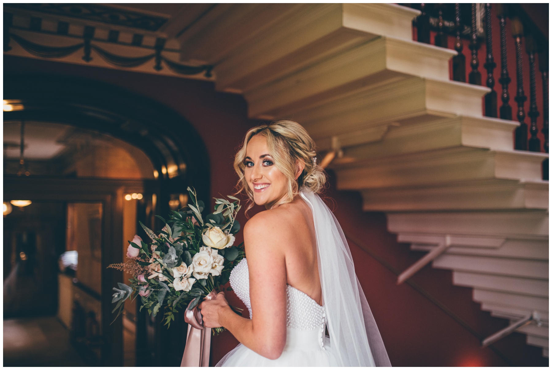 Stunning bridal portrait at Swinton Park Estate in Yorkshire.