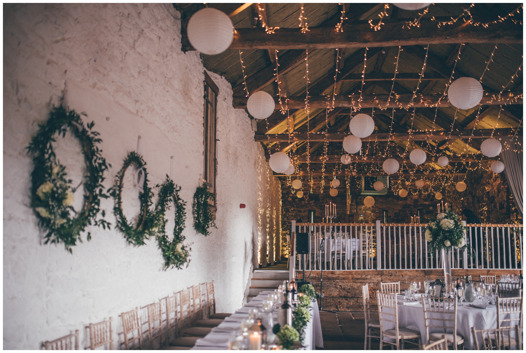 Stunning interior of Askham Hall wedding.