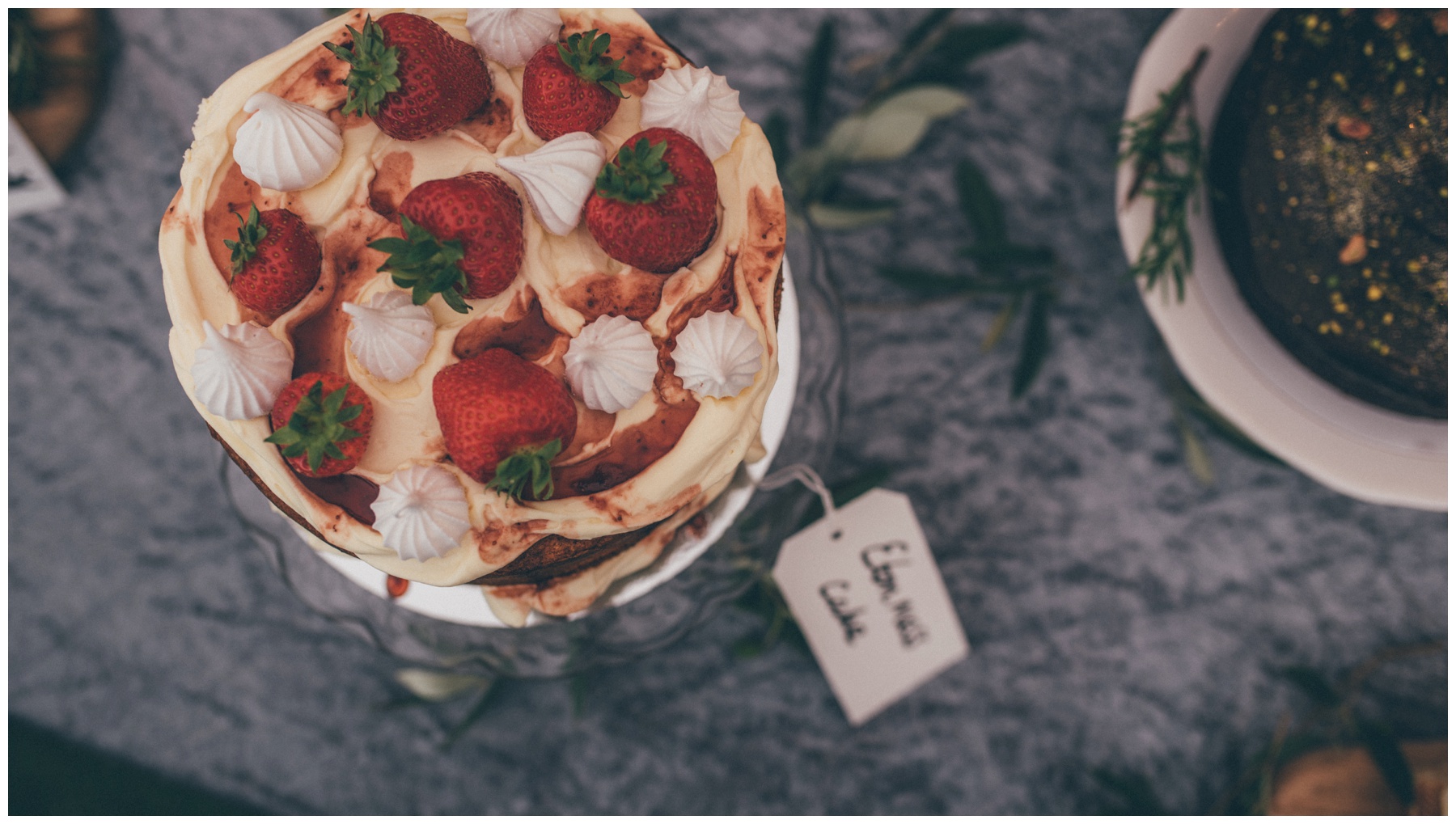 Stunning homemade Eton mess cake for the cake table at the Holford Estate in Cheshire.