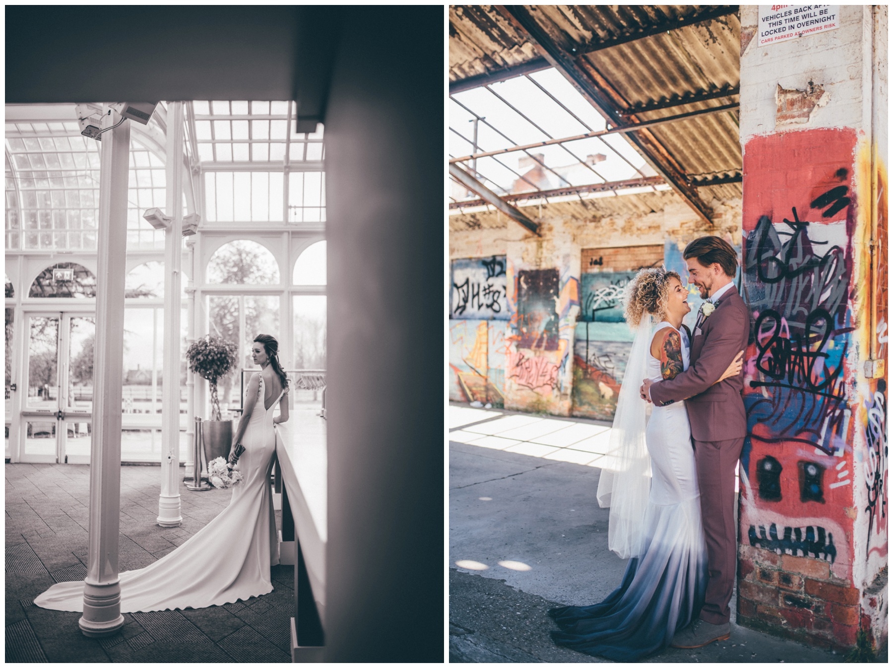 Stunning photograph of bride at Doubletree by Hilton in Hoole, Chester. Another couple have a graffiti wedding in Chester.