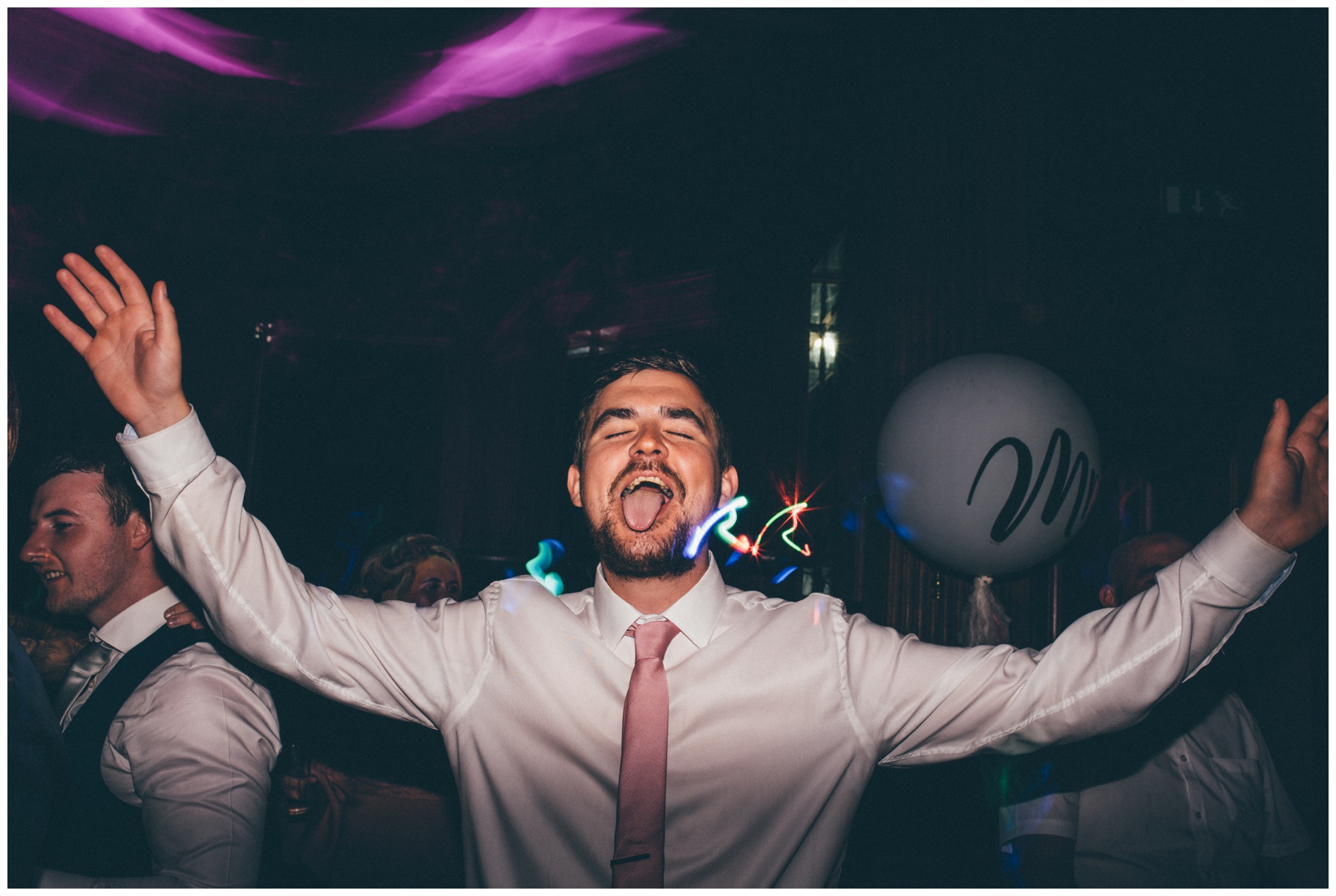 Hilarious wedding guest on the dance floor.