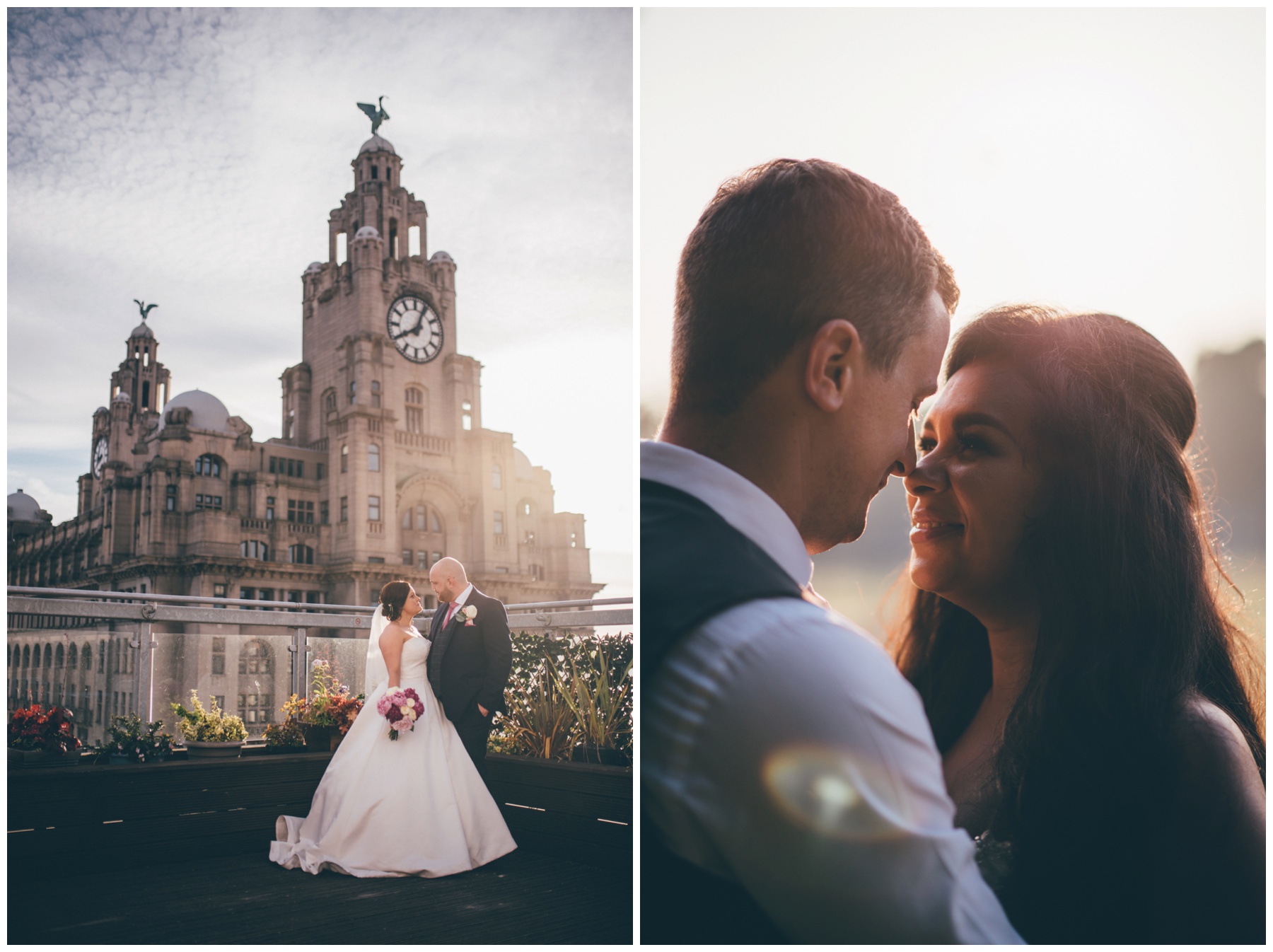 Brides and grooms at Liverpool wedding venues Oh My Oh My, The Liver Building and Aigburth cricket club.