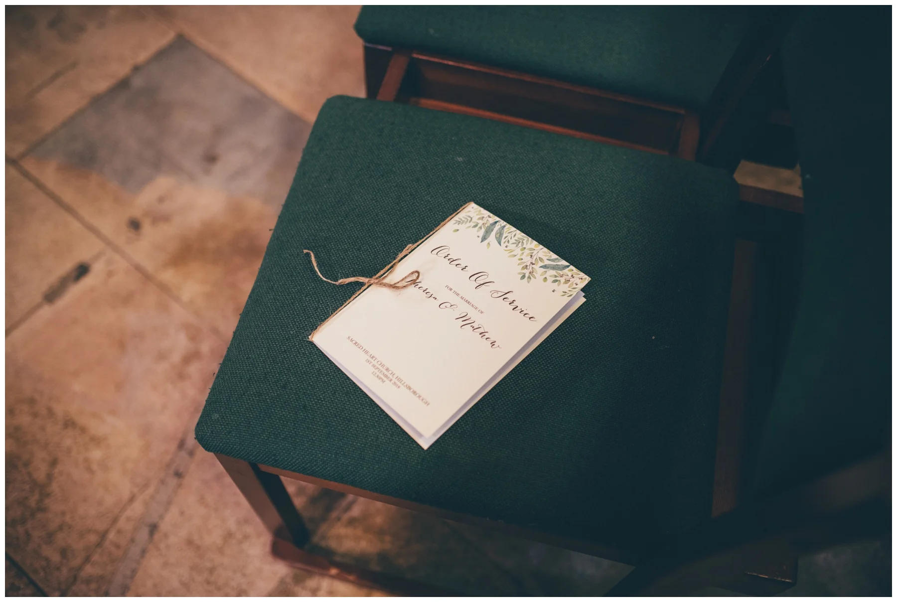 Wedding stationary at Sheffield city centre wedding.