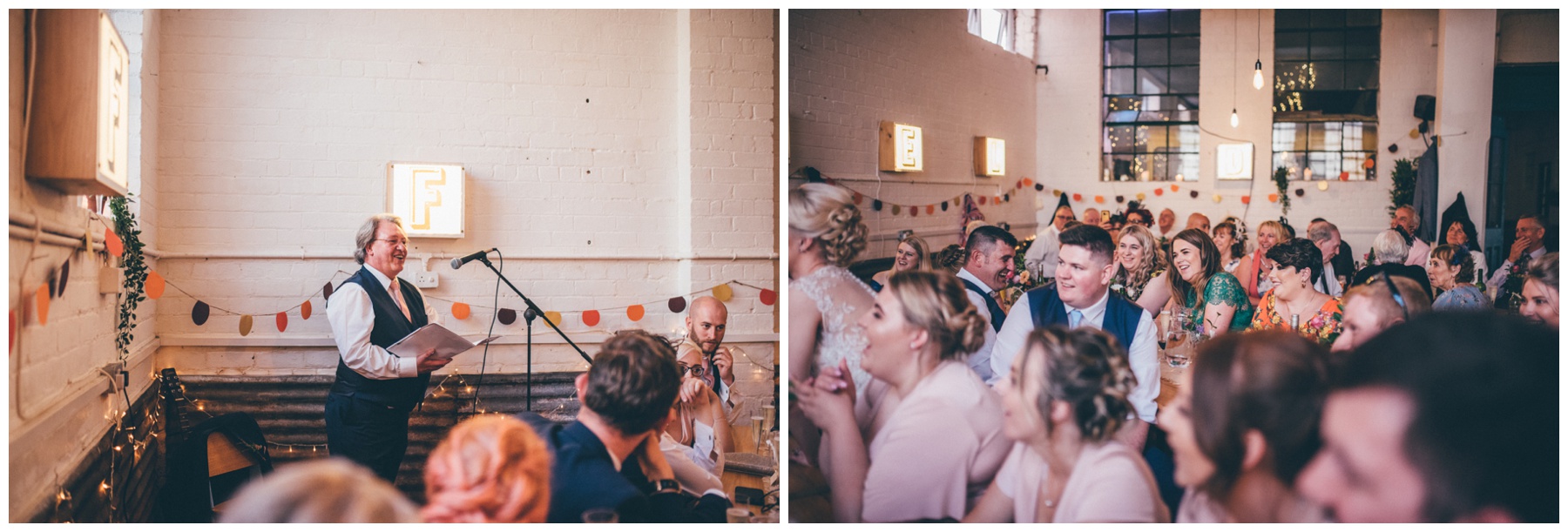 Wedding speeches at The Hide in Sheffield.