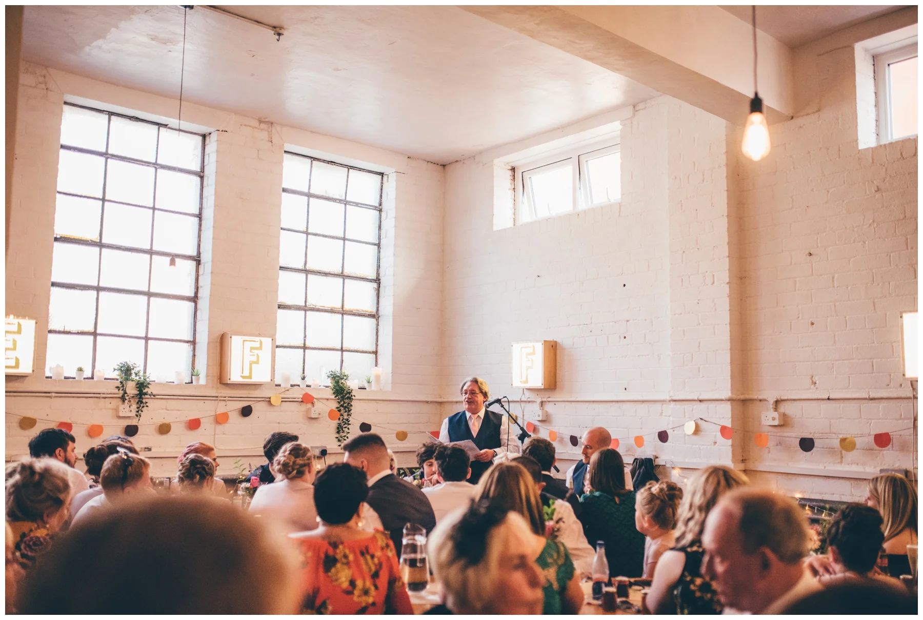 Father of the bride does his speech at The Hide.