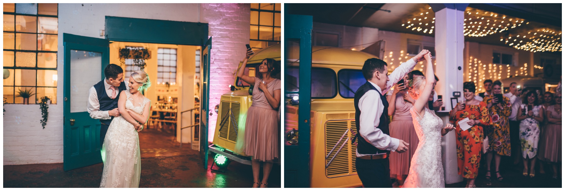 Bride and groom enjoy their First Dance at The Hide in Sheffield.