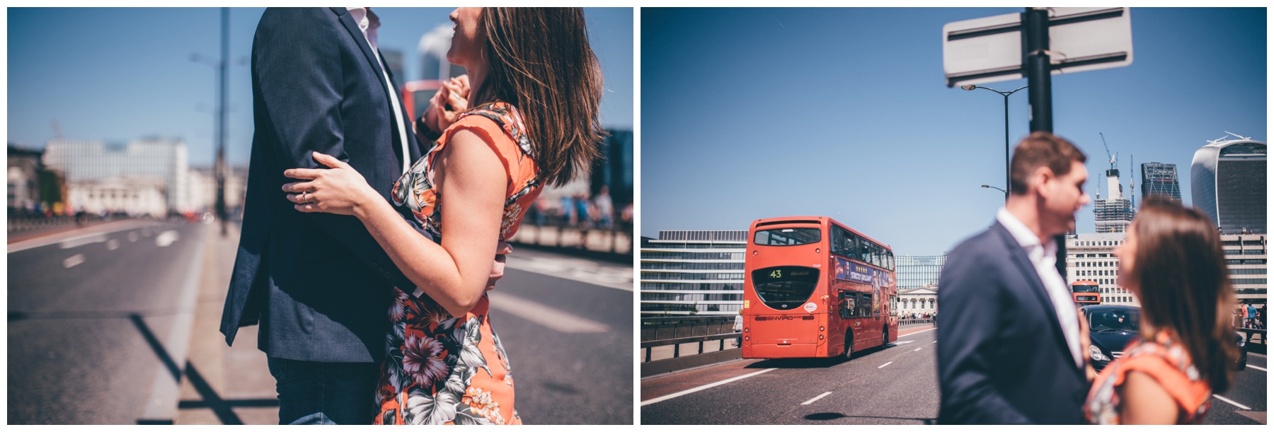 A pre-wedding photoshoot in London City Centre.