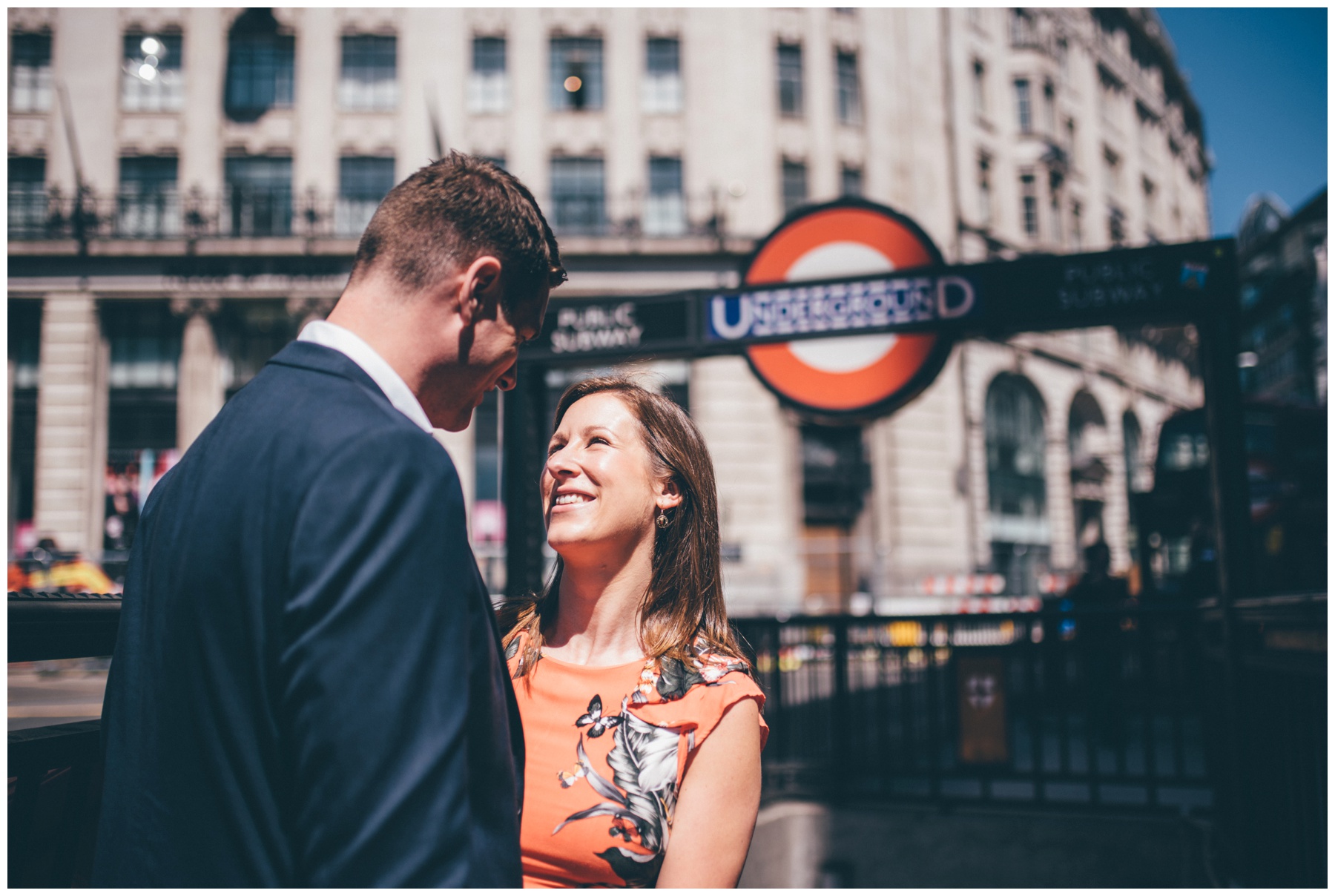 London Underground engagement photoshoot.