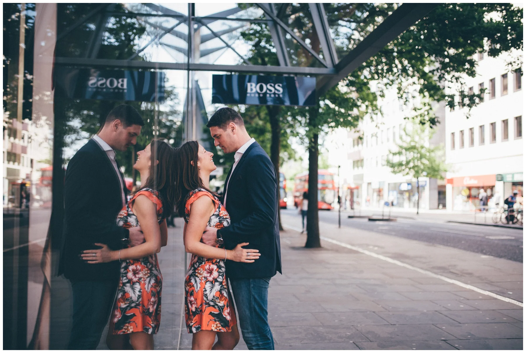 Summer wedding photoshoot in London city centre.