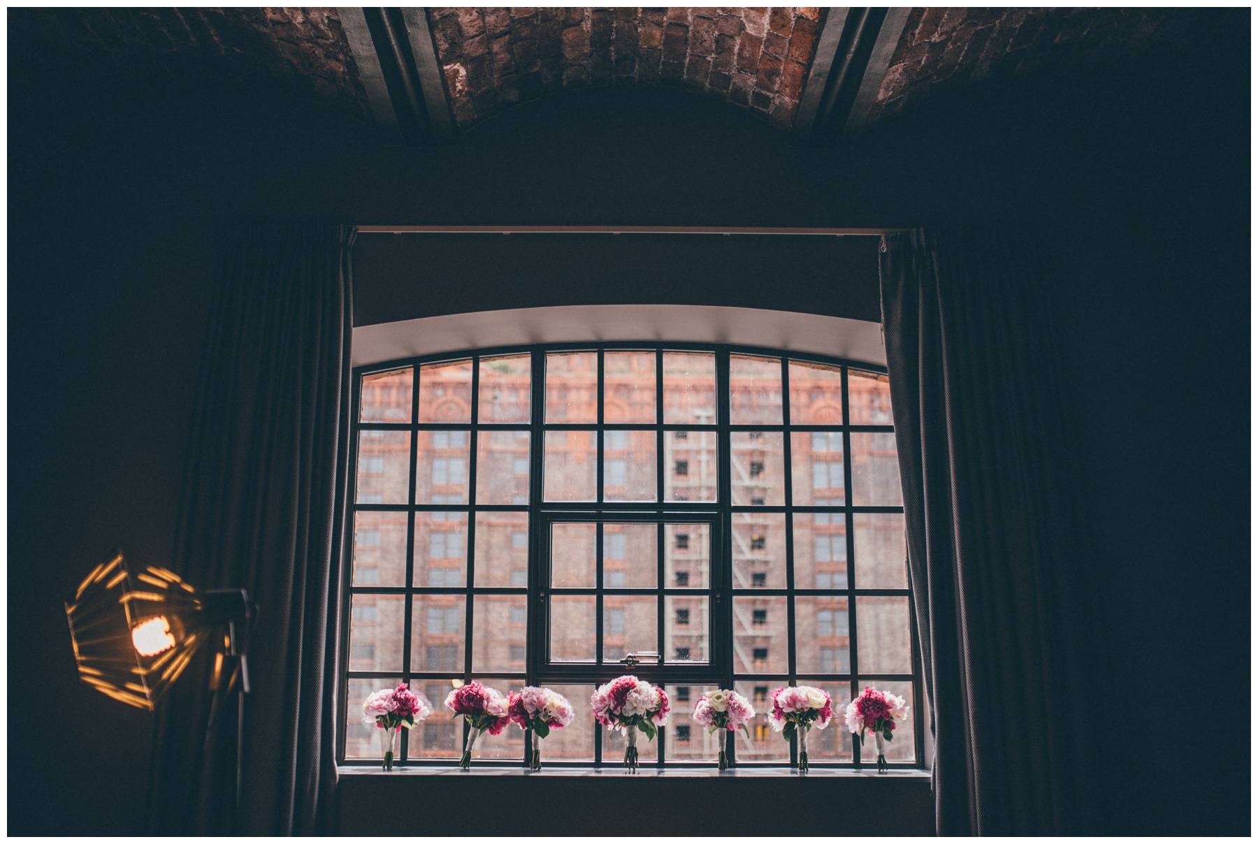 Wedding morning in the Titanic Hotel in Liverpool.