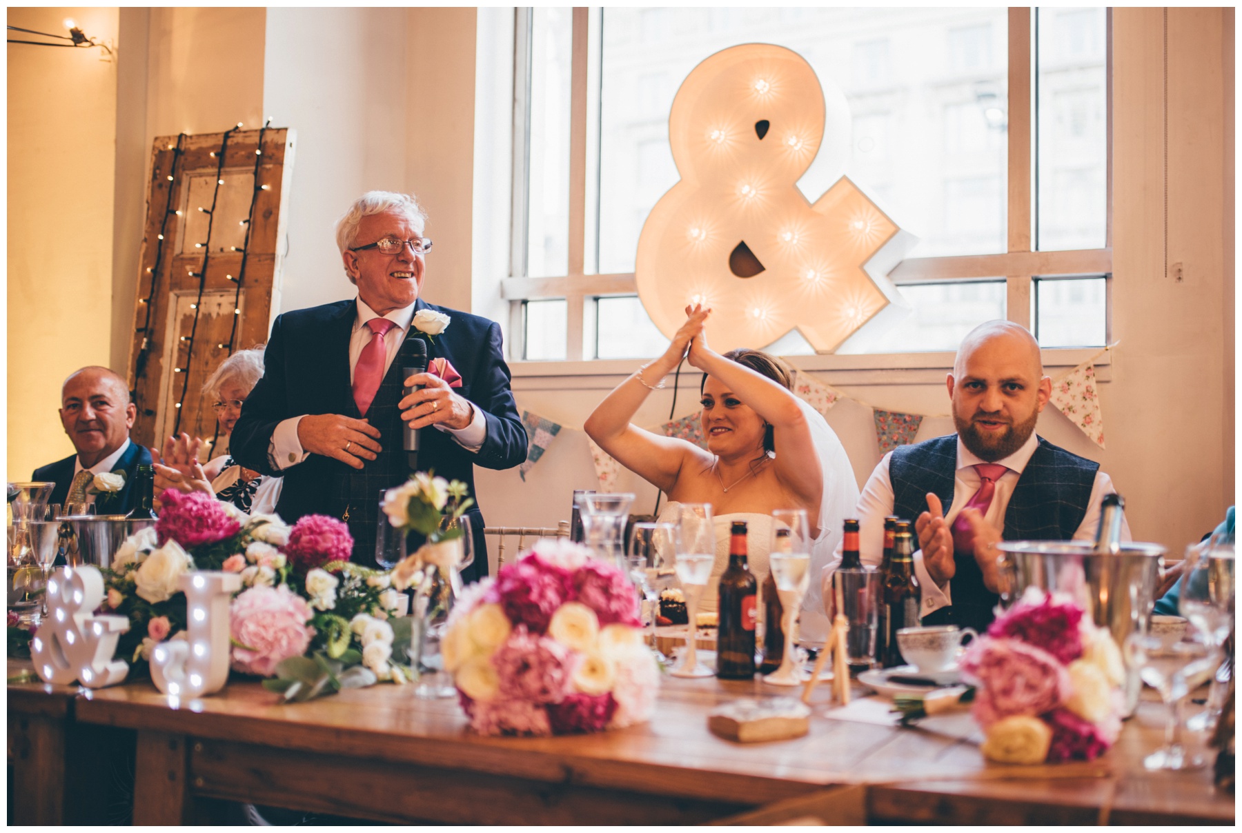 Speeches at Wedding venue, Oh Me Oh My in Liverpool City Centre.