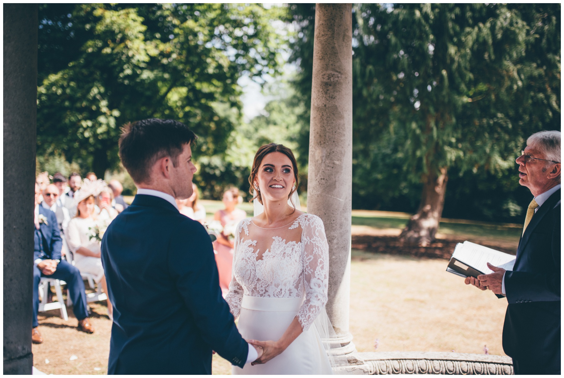 Stunning outdoor wedding ceremony at Tilstone House in Cheshire.