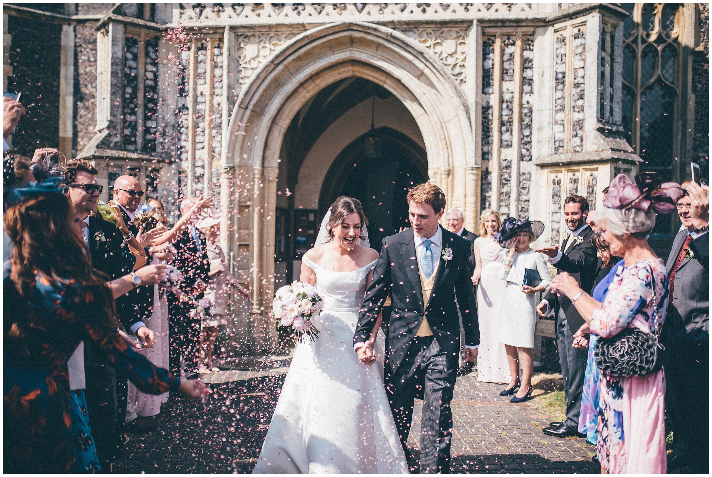 Confetti at a Wedding at St Edmunds Church in Southwold.