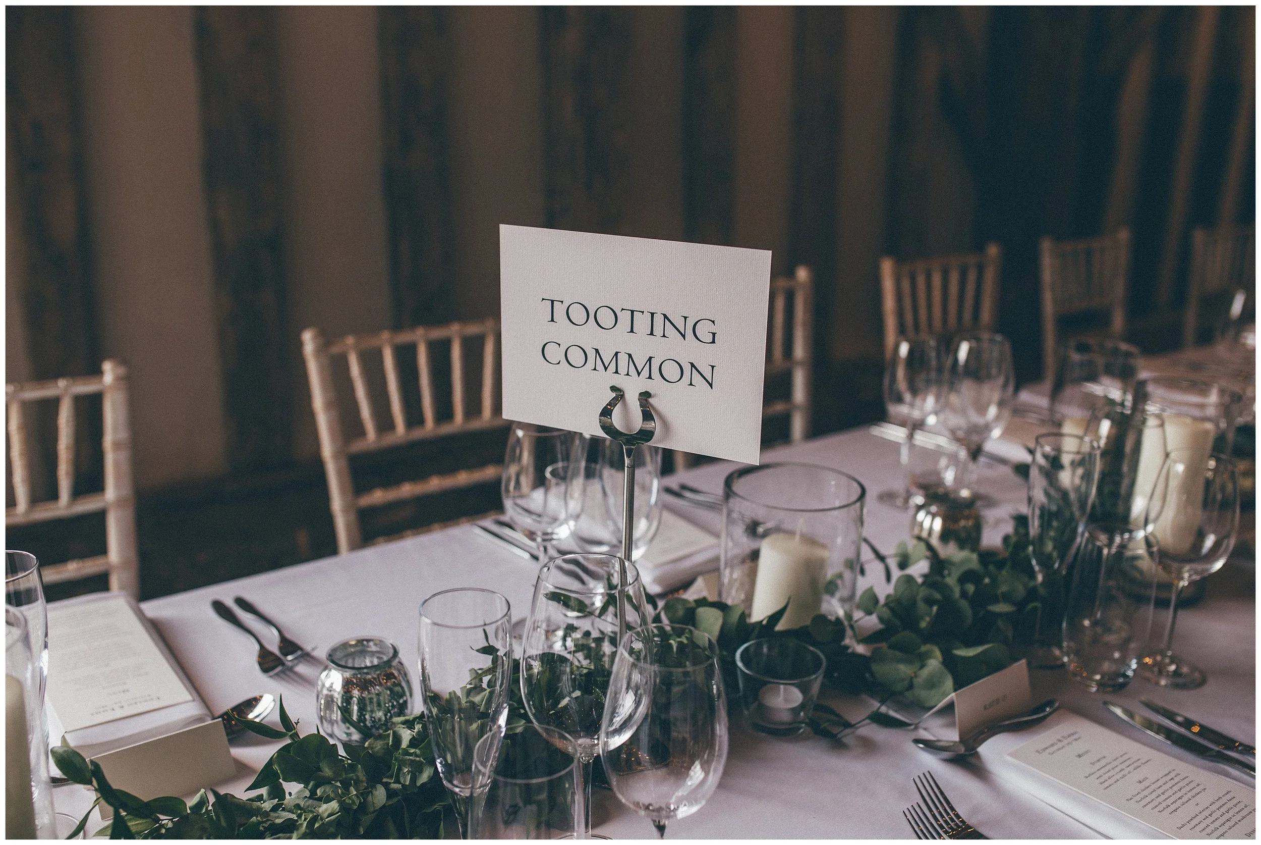 Stunning table details at Henham Park wedding barns.