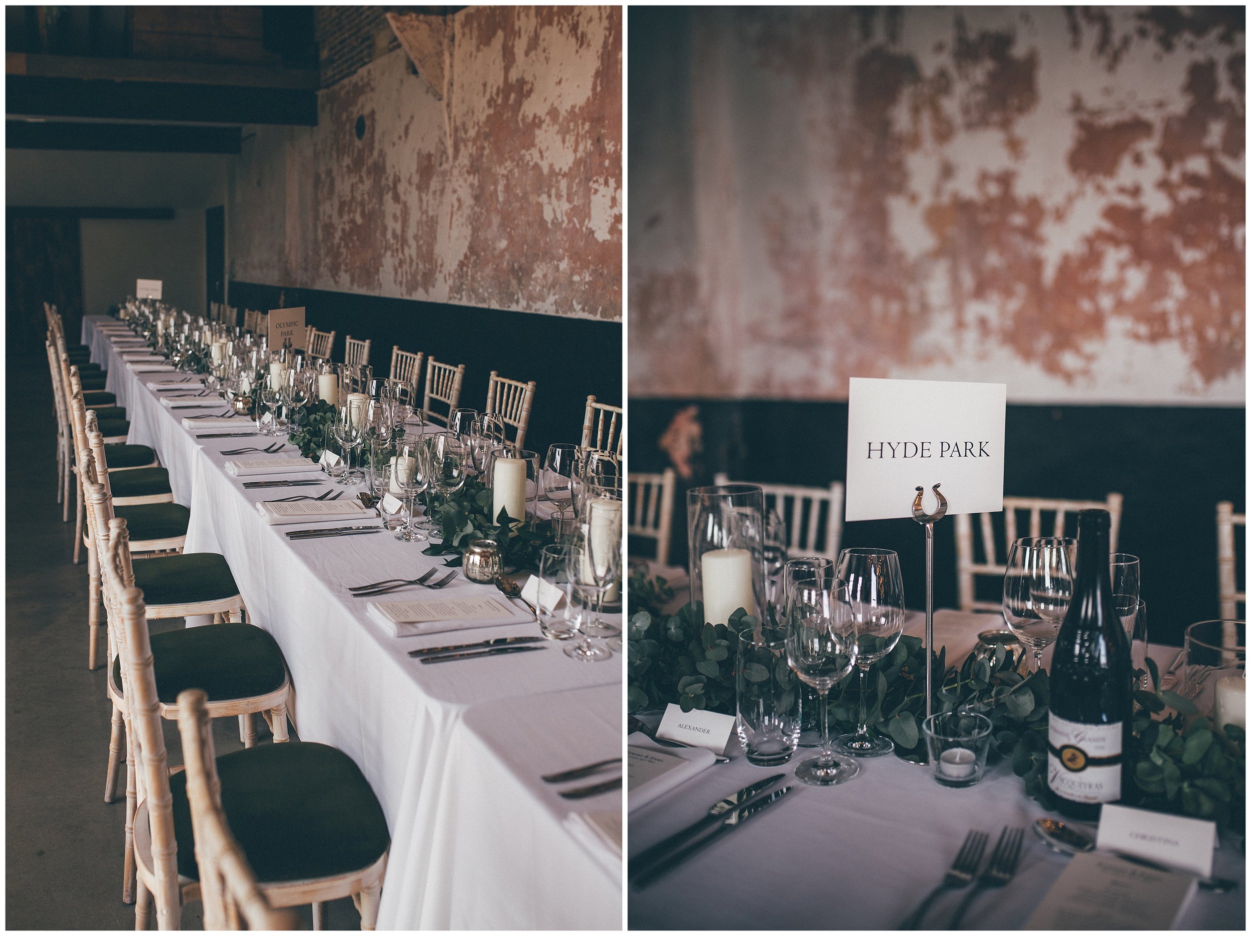 Stunning table details at Henham Park wedding barns.