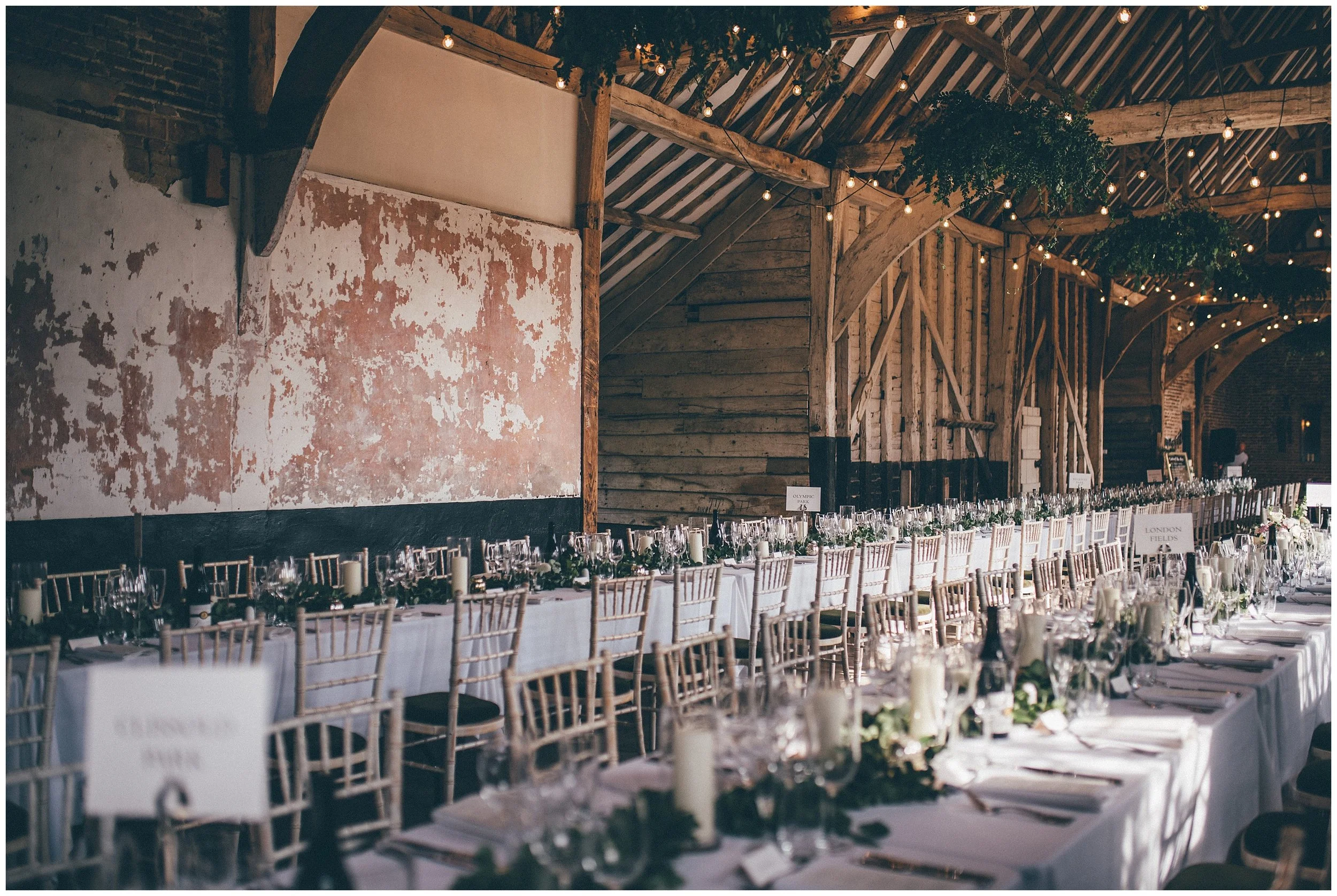 Stunning table details at Henham Park wedding barns.