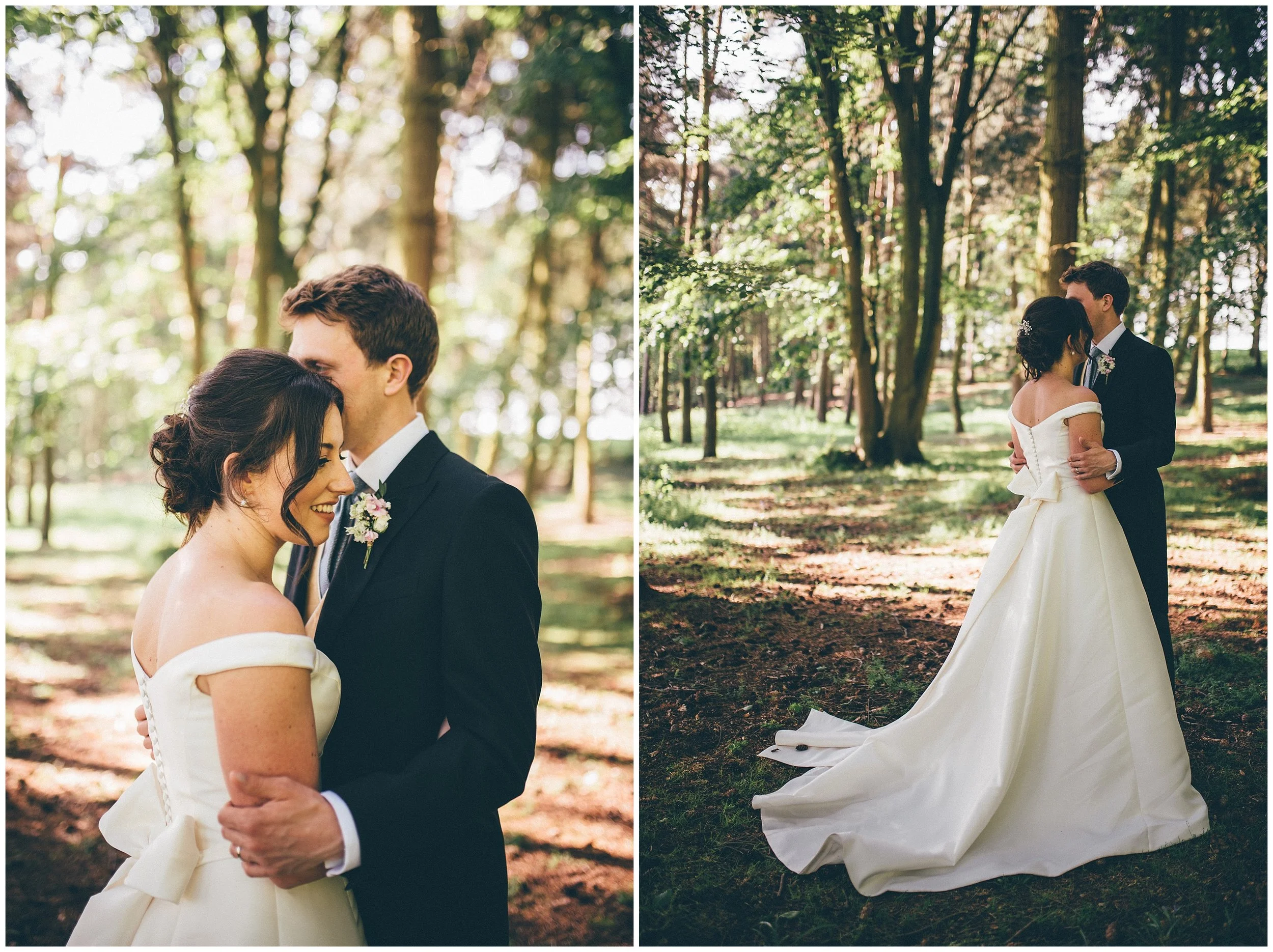 Bride and groom photographed at Henham Park wedding barns by Cheshire wedding photographer.