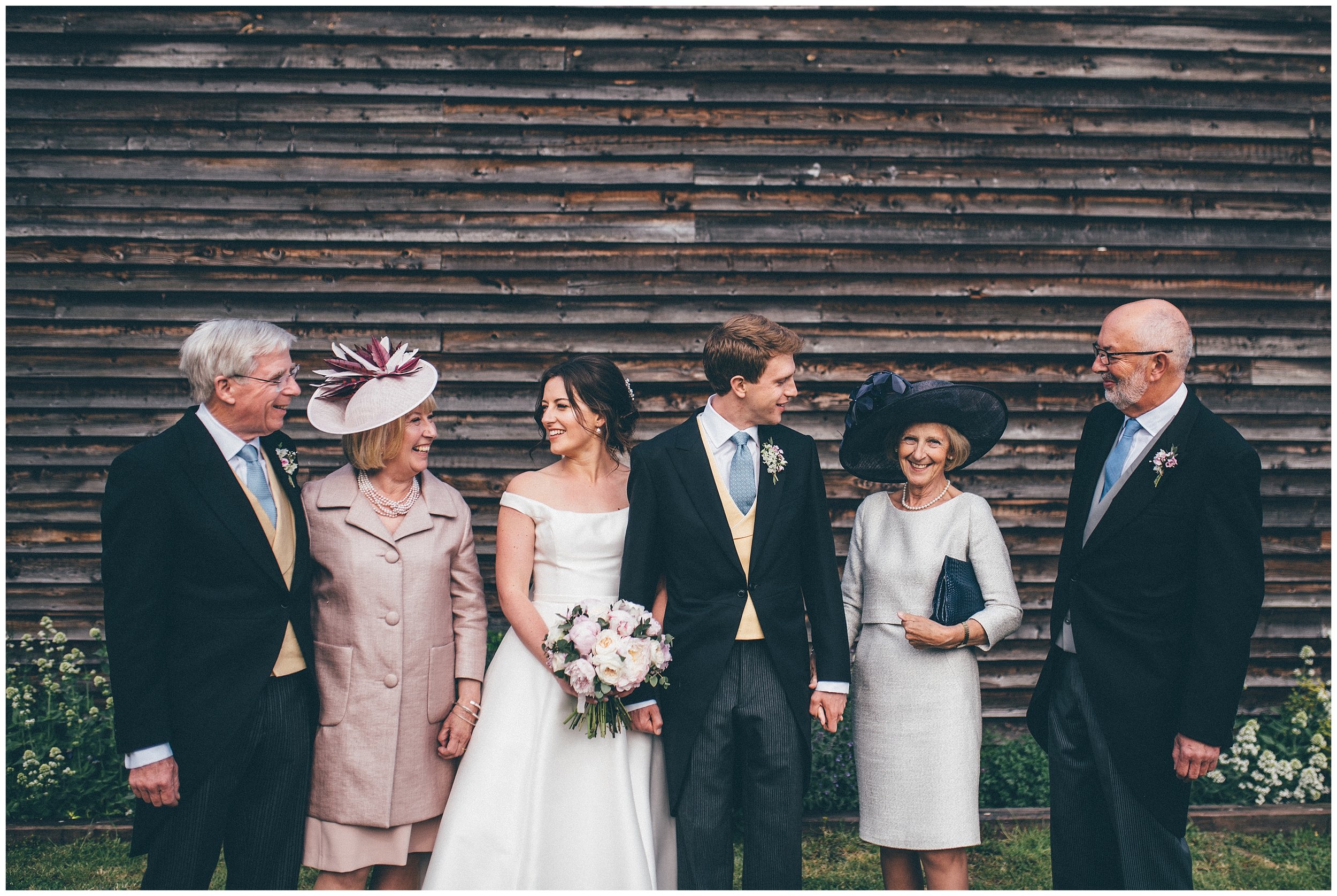 Family photograph at Henham Park wedding barns in Southwold.