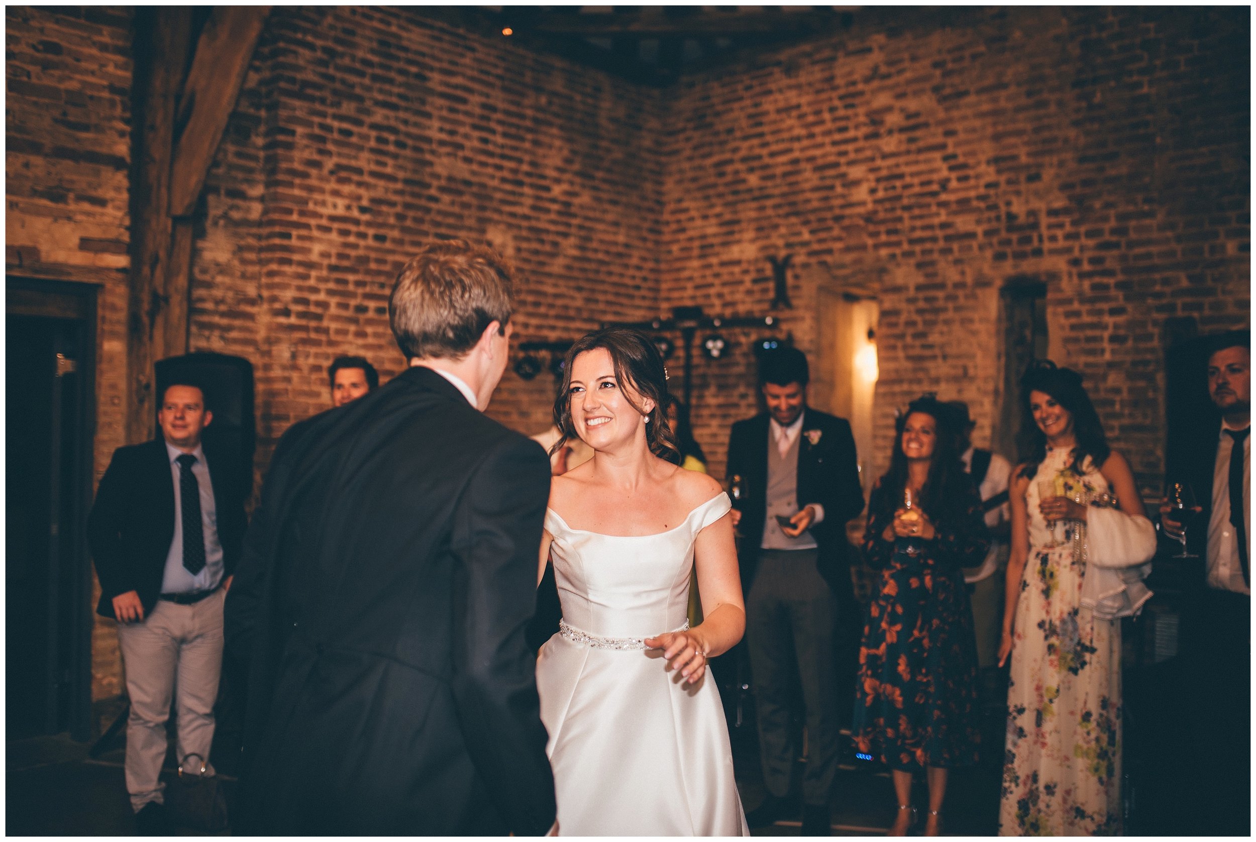 Bride and groom's First Dance at Henham Park wedding barns in Southwold.