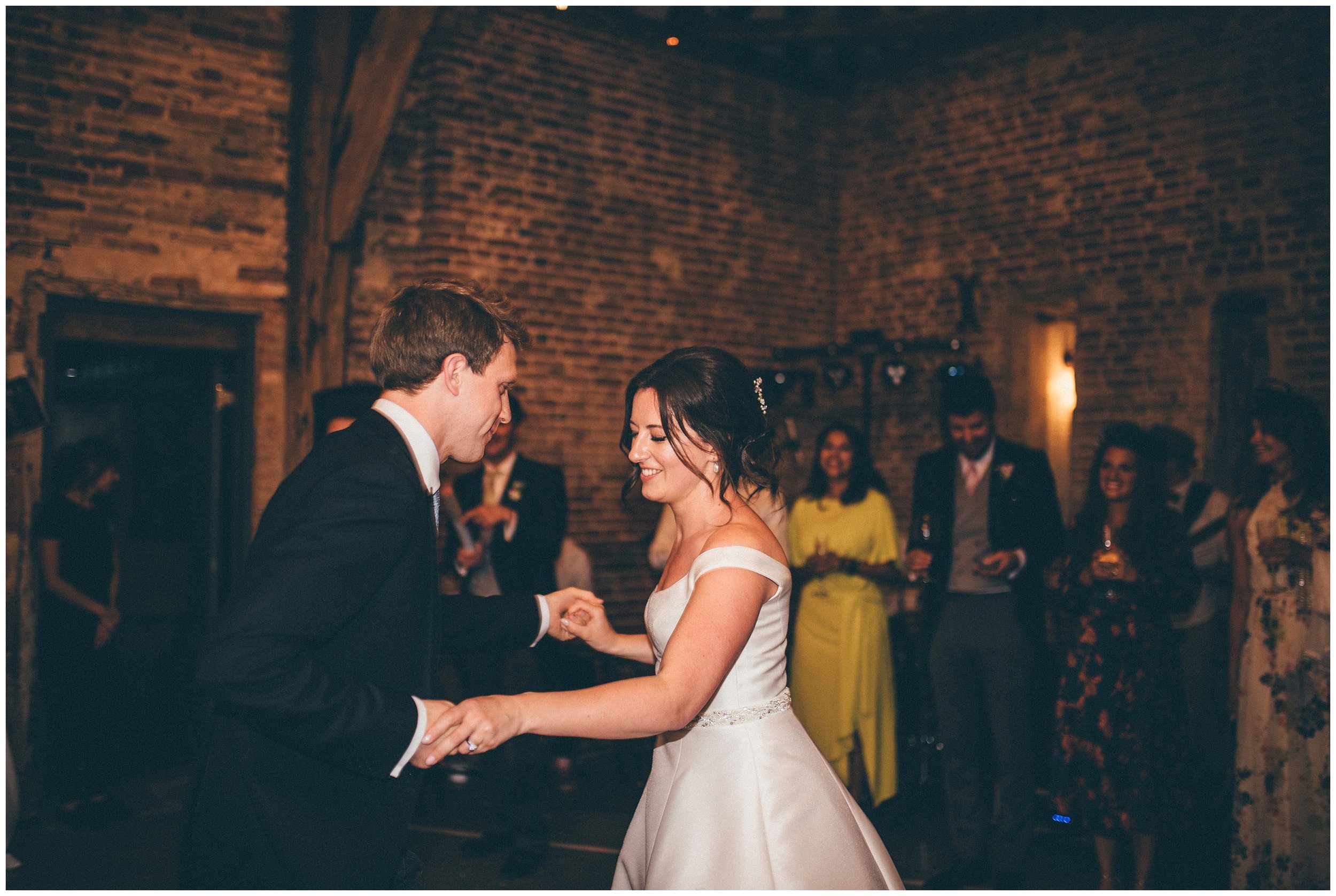 Bride and groom's First Dance at Henham Park wedding barns in Southwold.