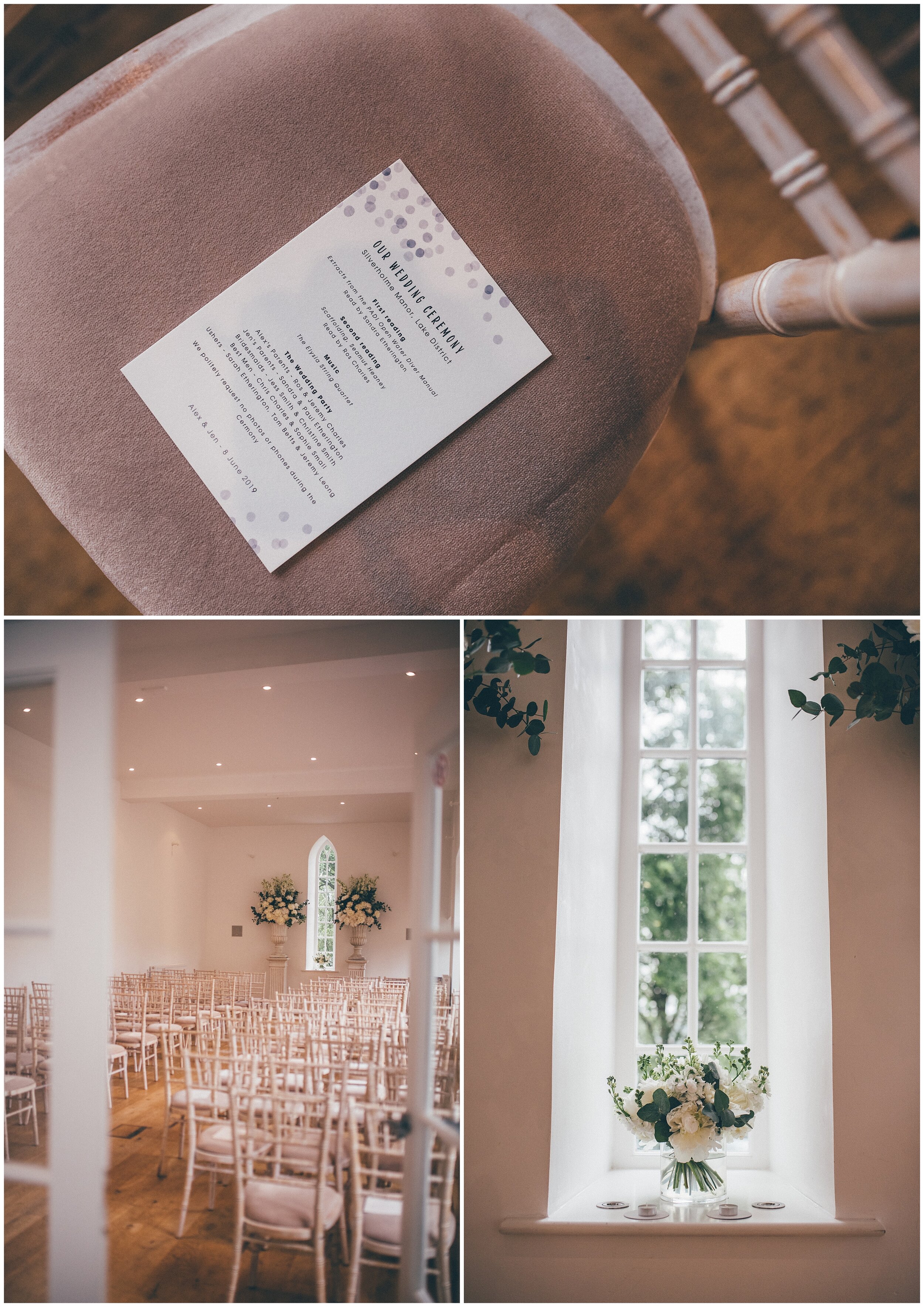 Details of a wedding at Silverholme Estate in the Lake District.
