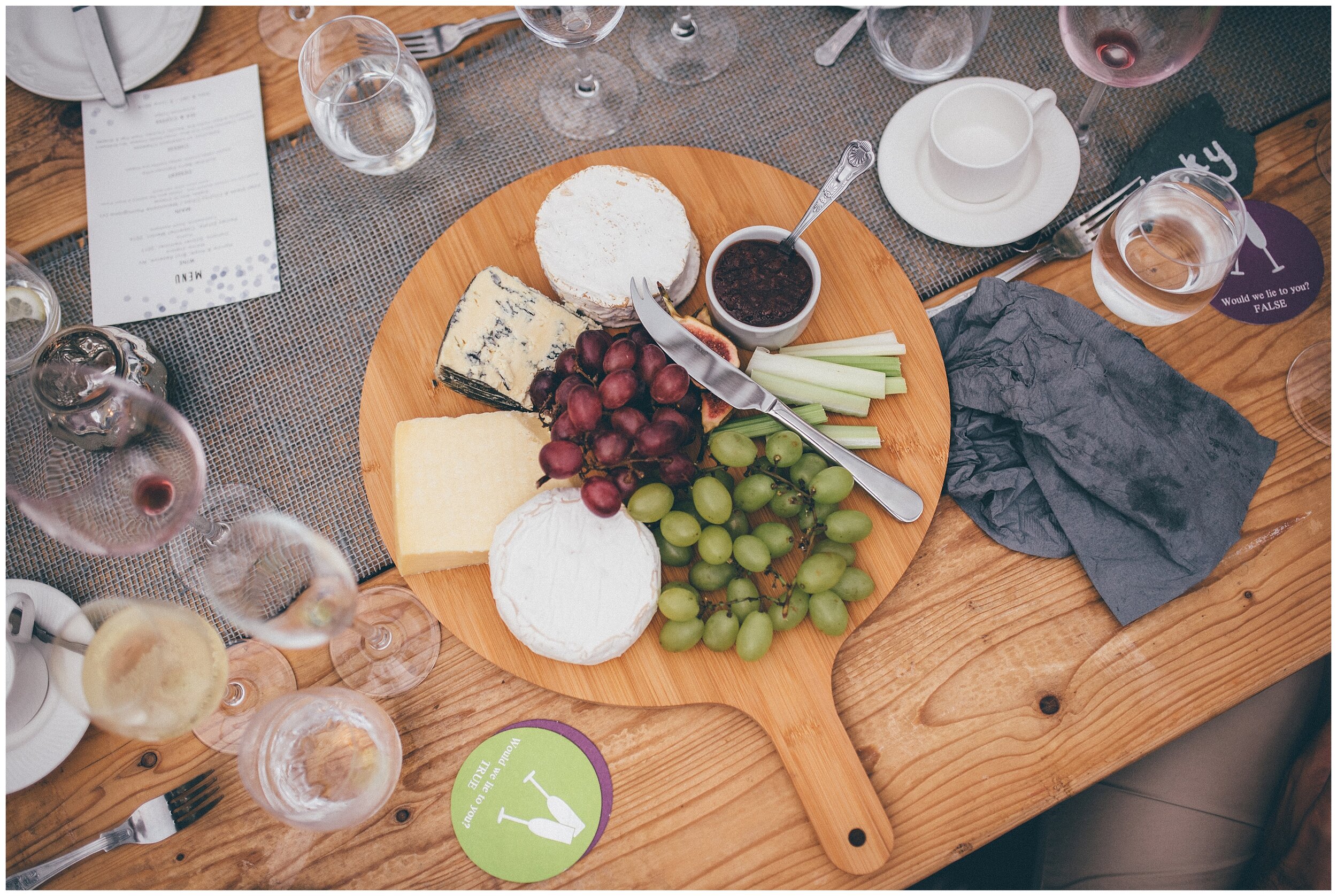 Wedding day cheese board at Silverholme Manor.