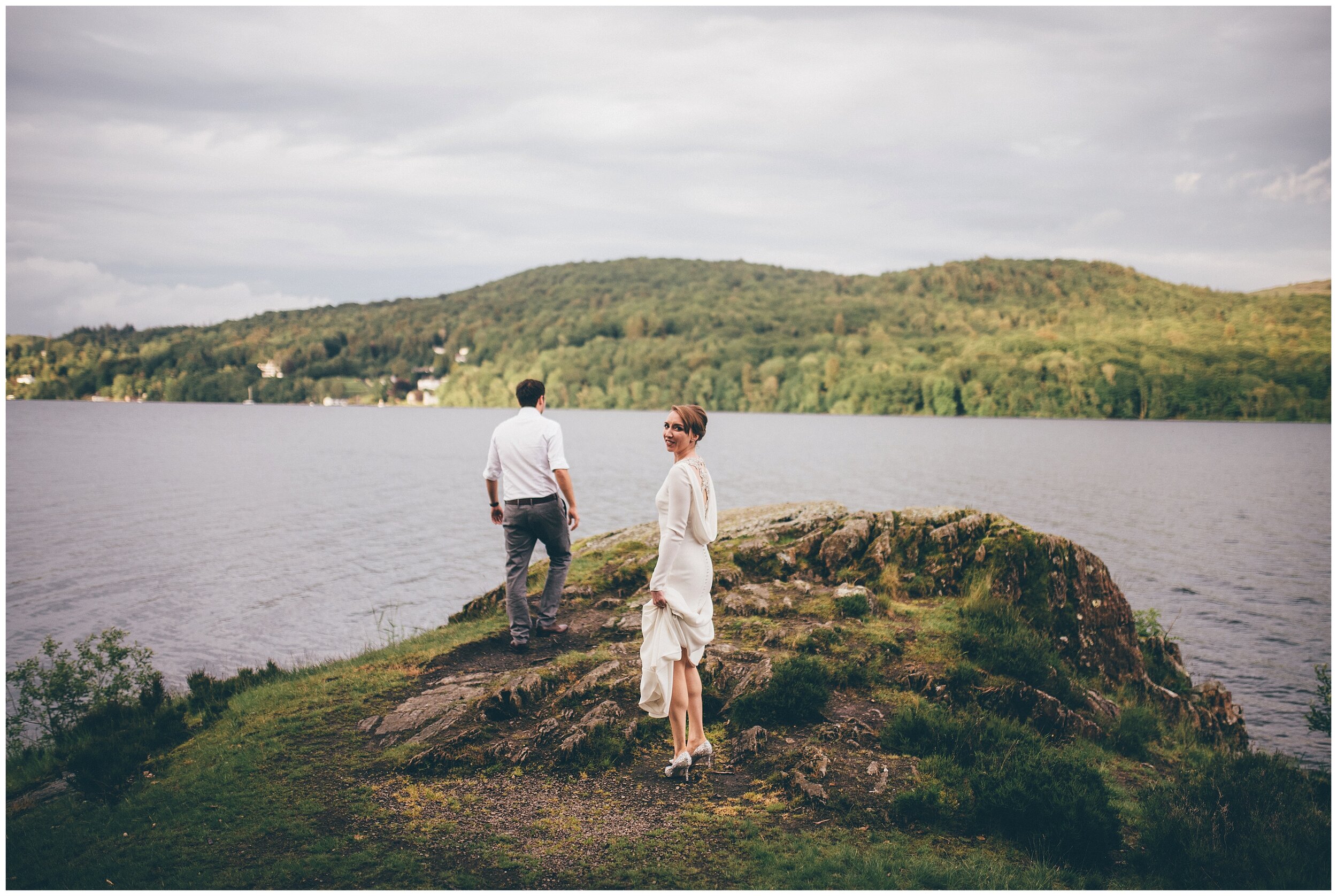 Bride in a Pronovias wedding gown at her Wedding at Silverholme Manor, Graythwaite Estate.