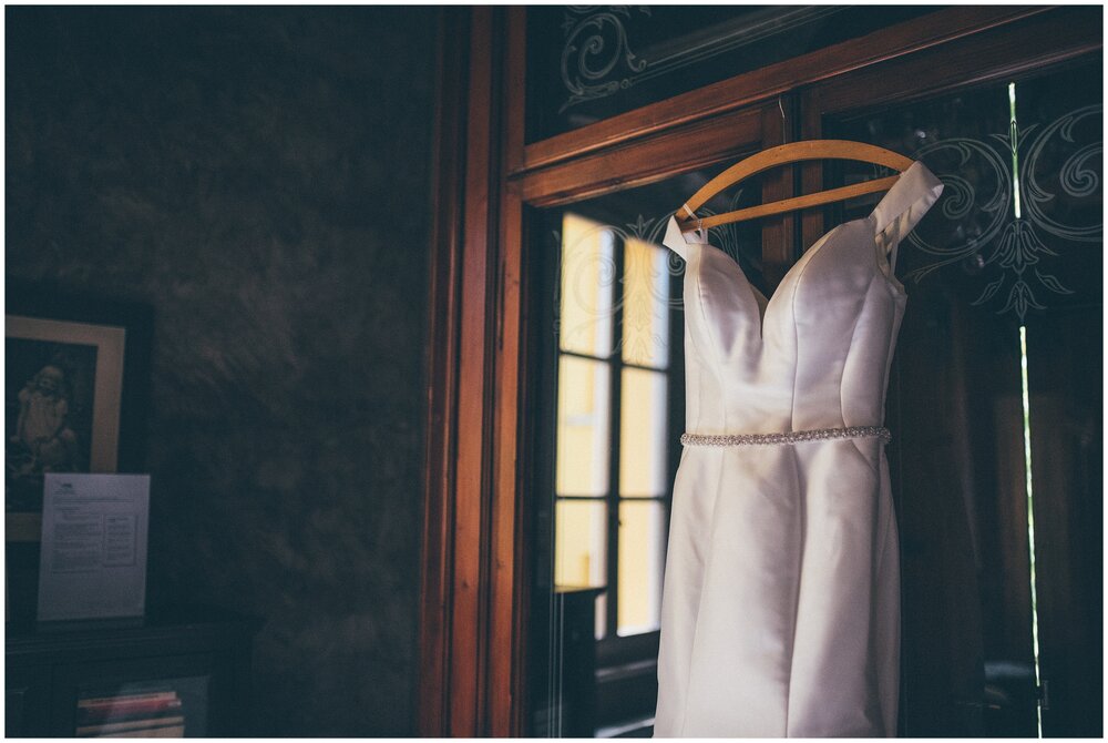 Essence of Australia dress hung up at the beautiful Agriturismo Villa Bissiniga, Lake Garda.