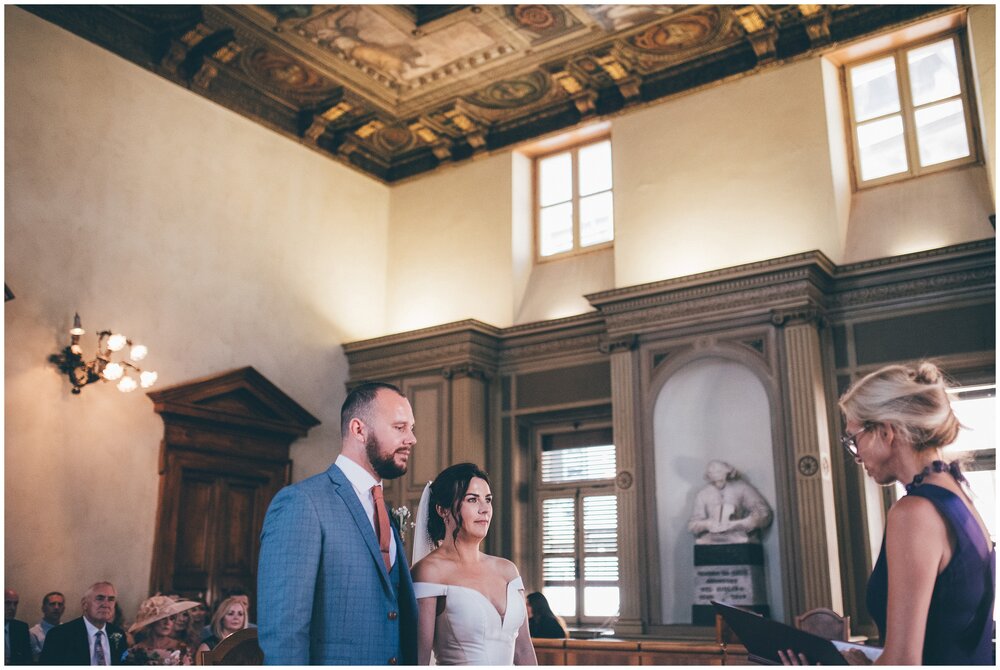 Bride and groom have their wedding at Palazzo della Magnifica Patria di Salo in Salo, Lake Garda.