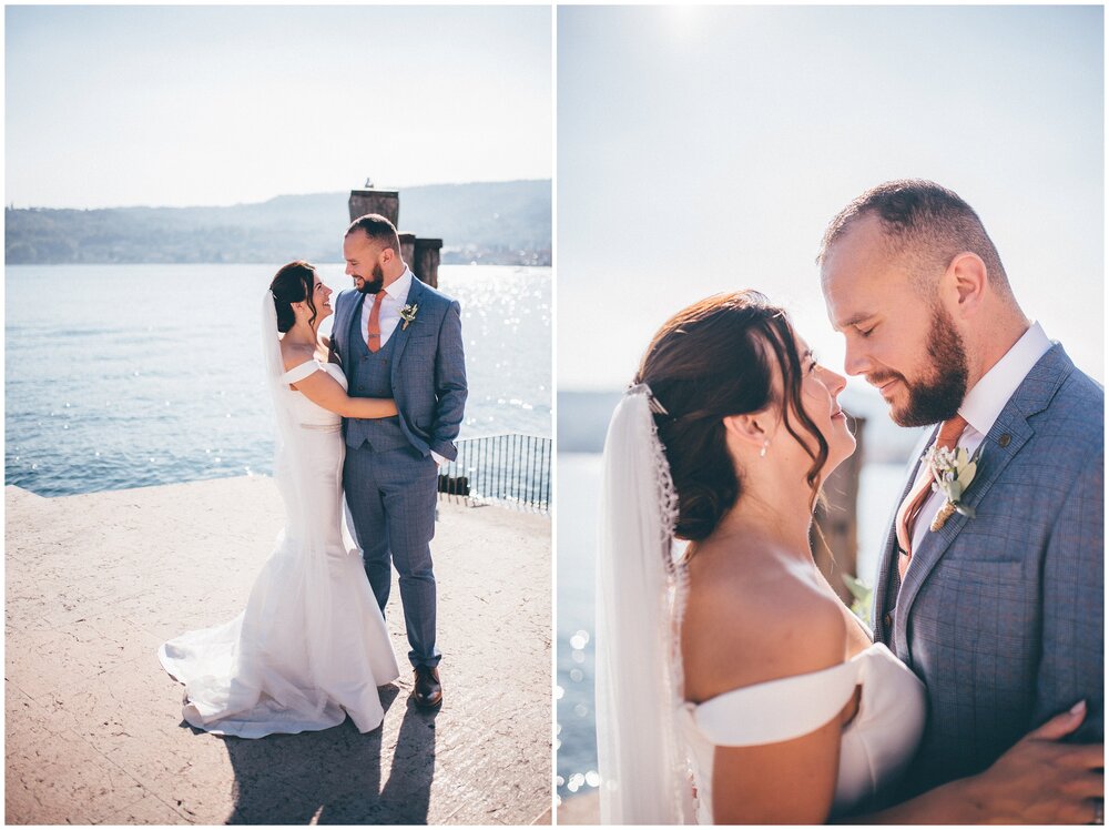 Stunning bride and groom have wedding in Lake Garda.