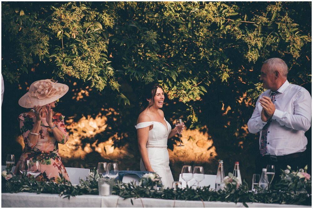 Wedding speeches at Agriturismo Villa Bissiniga, Lake Garda wedding venue.