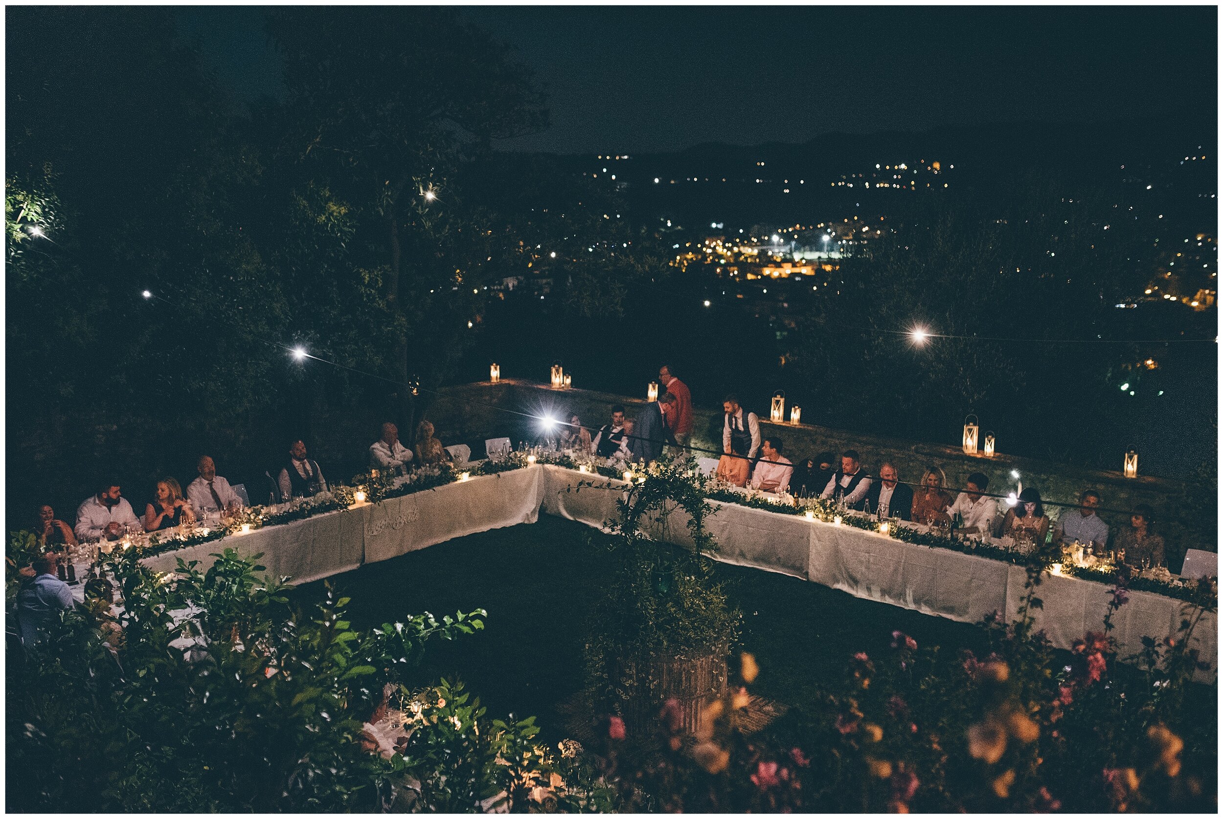 Night time reception at Villa Bissiniga in Lake Garda.