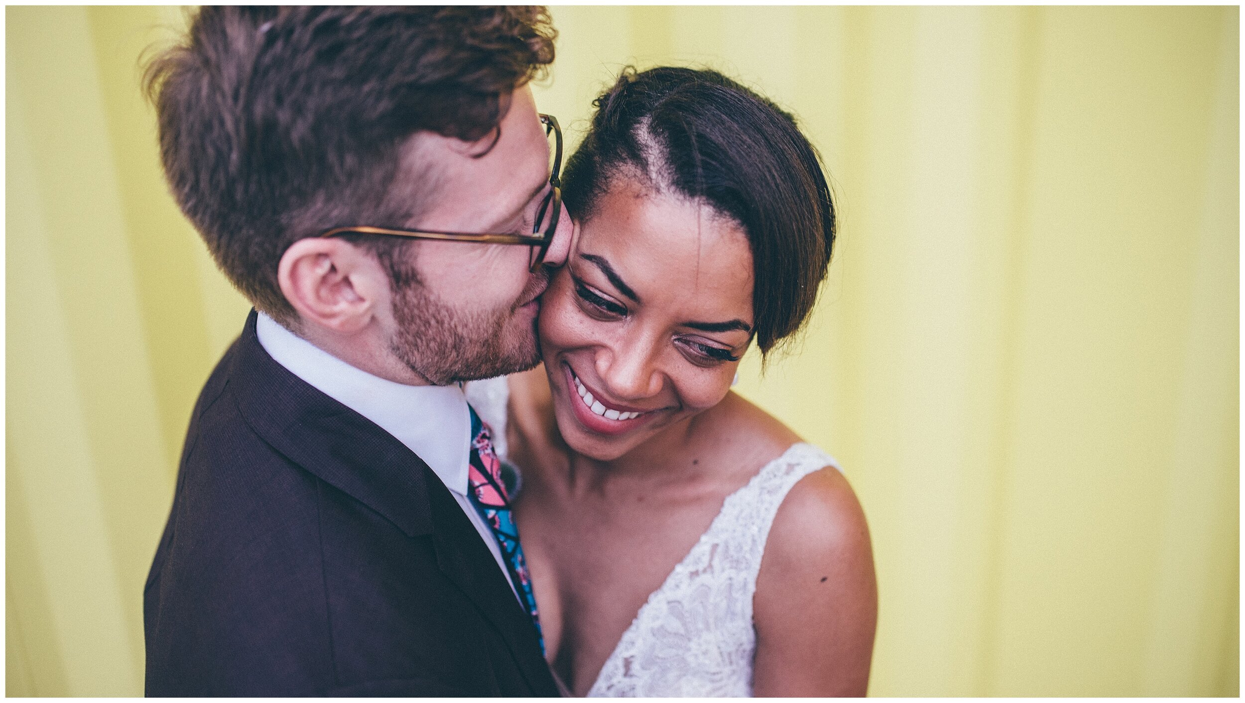 Beautiful bight wedding photography at Trinity Buoy Wharf in London.