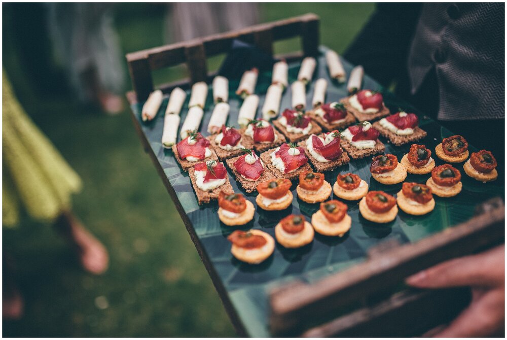 Delicious tray of canapés at Lemore Manor. 