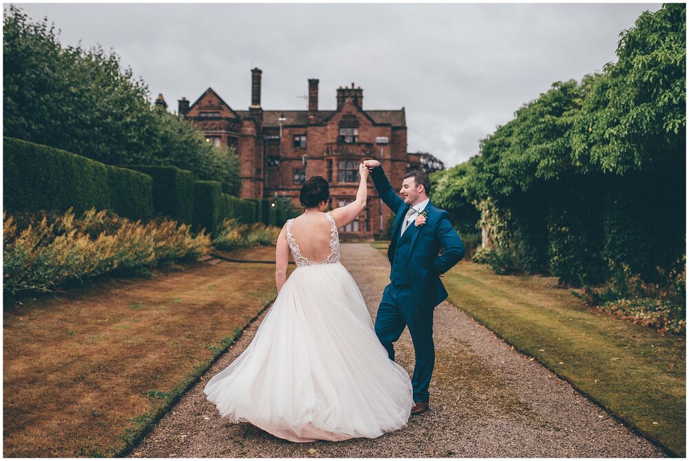 Bride and groom candid photographs at Thornton Manor.