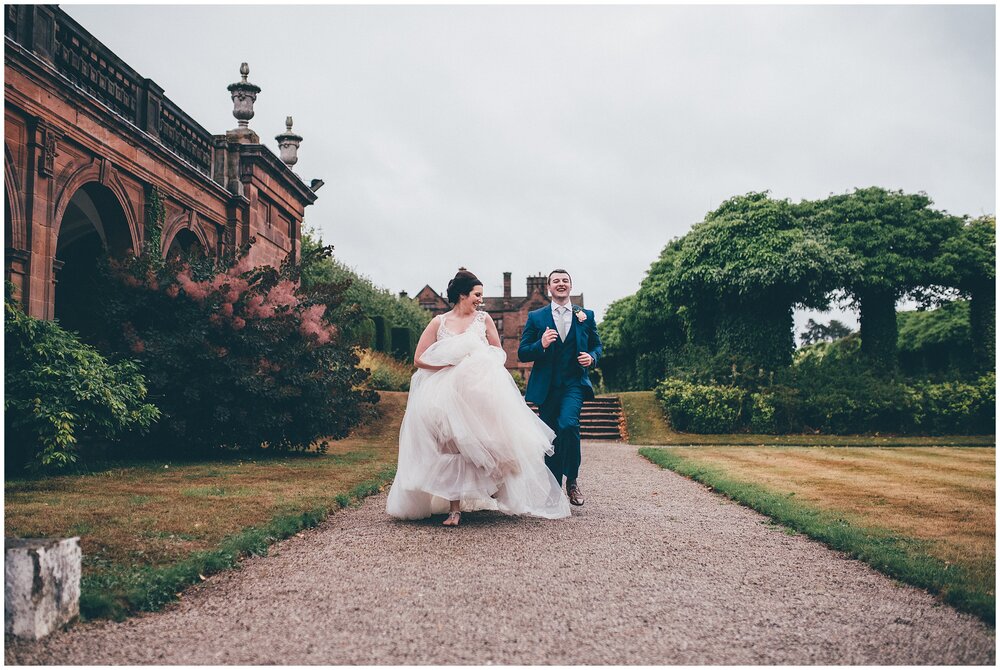 Bride and groom candid fun photographs at Thornton Manor.
