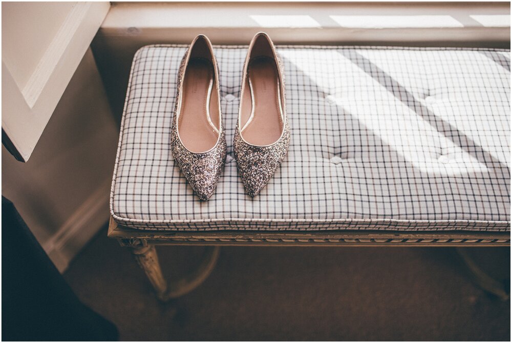 Beautiful sparky bridal shoes.