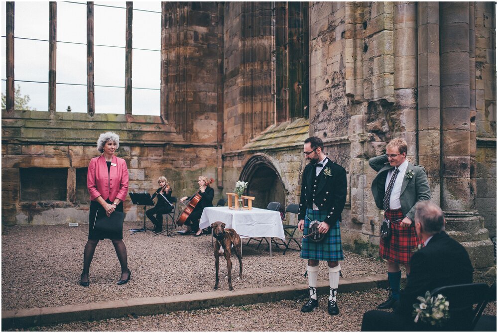 Elopement at Melrose Abbey on Scottish Borders.