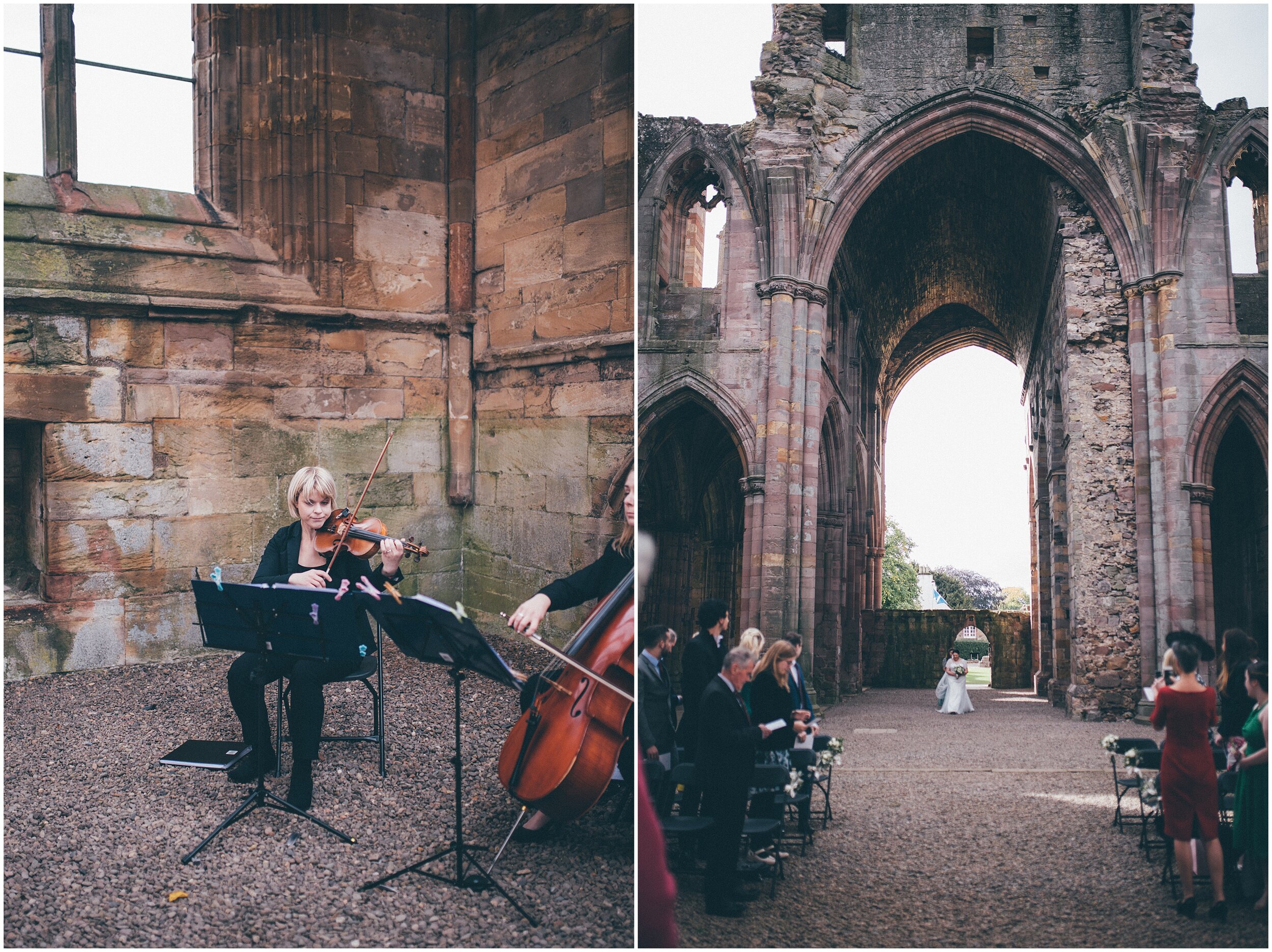 Elopement at Melrose Abbey on Scottish Borders.