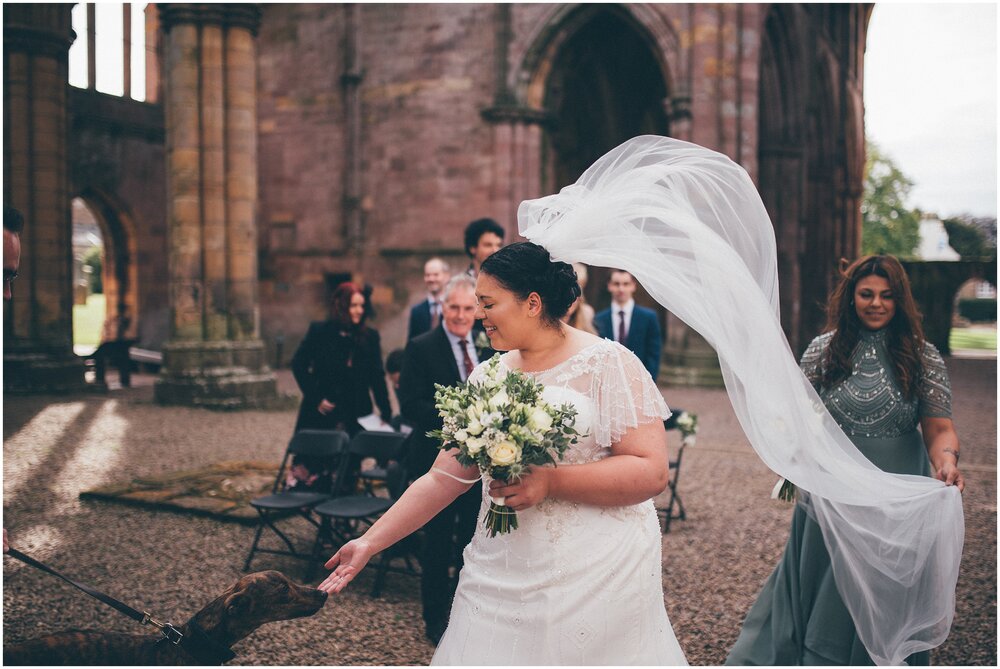 Elopement at Melrose Abbey on Scottish Borders.