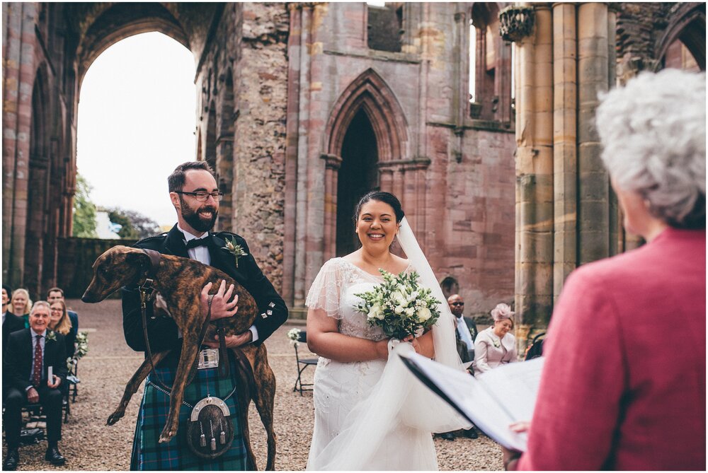 Wedding at Melrose Abbey on Scottish Borders.