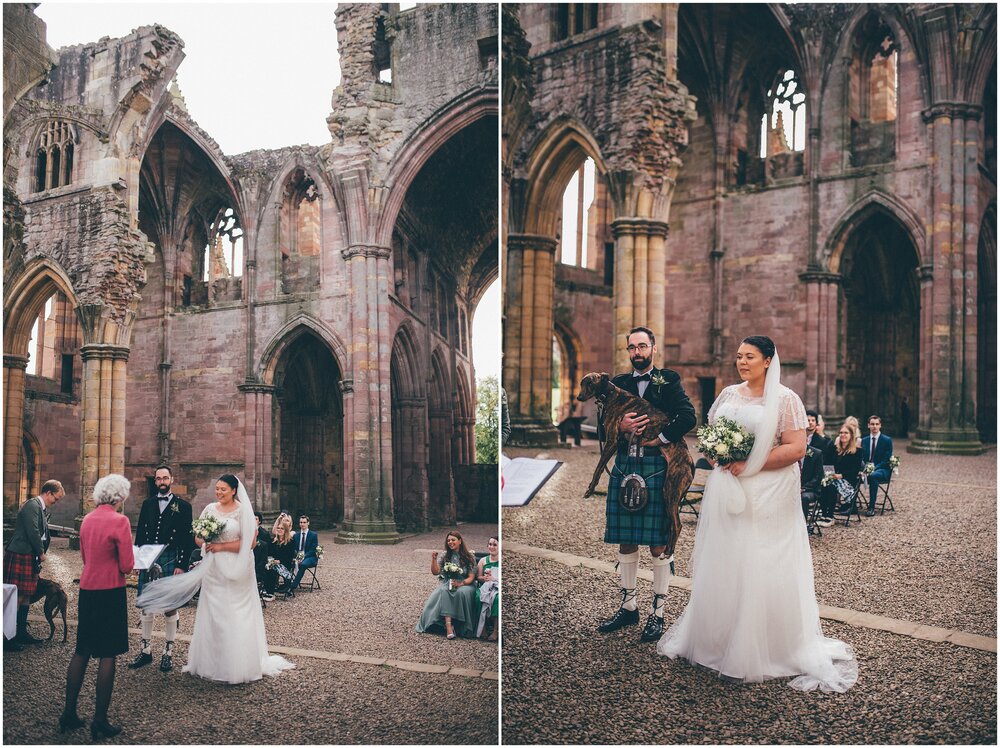 Wedding at Melrose Abbey on Scottish Borders.