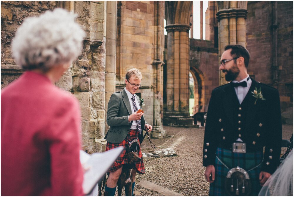 Wedding at Melrose Abbey on Scottish Borders.