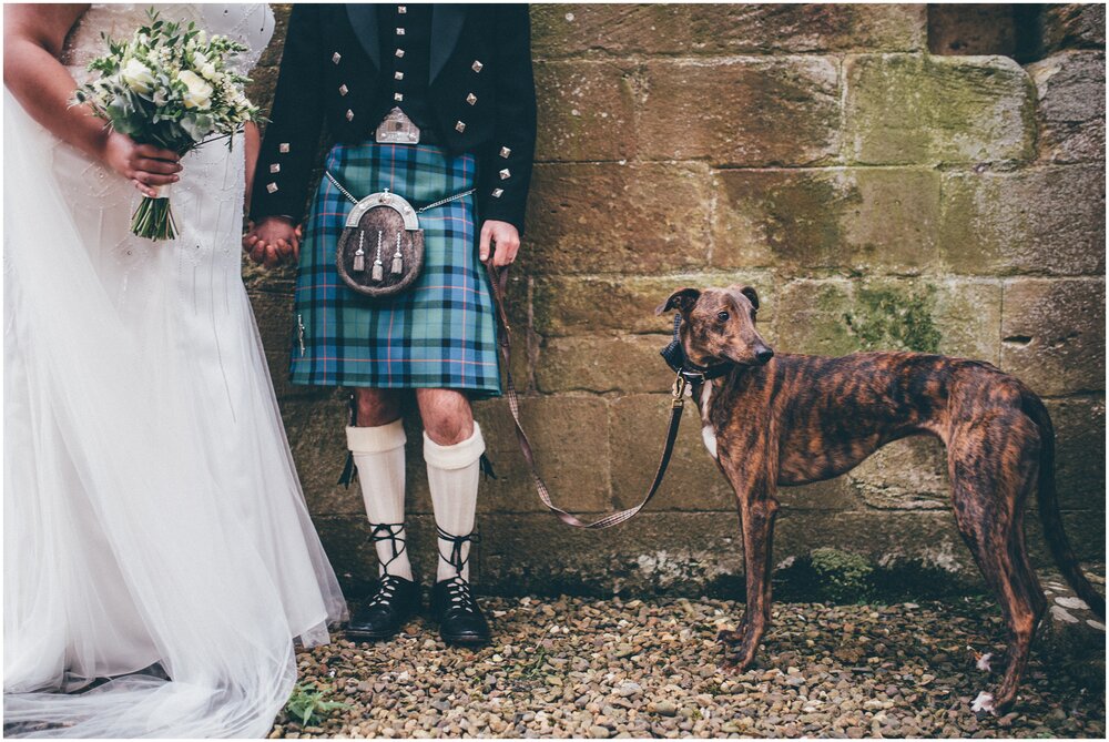 Wedding at a wedding in Melrose Abbey on Scottish Borders.