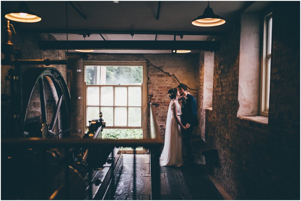 Newlyweds Wedding ceremony at Quarry Bank Mill wedding in Cheshire near to Manchester.