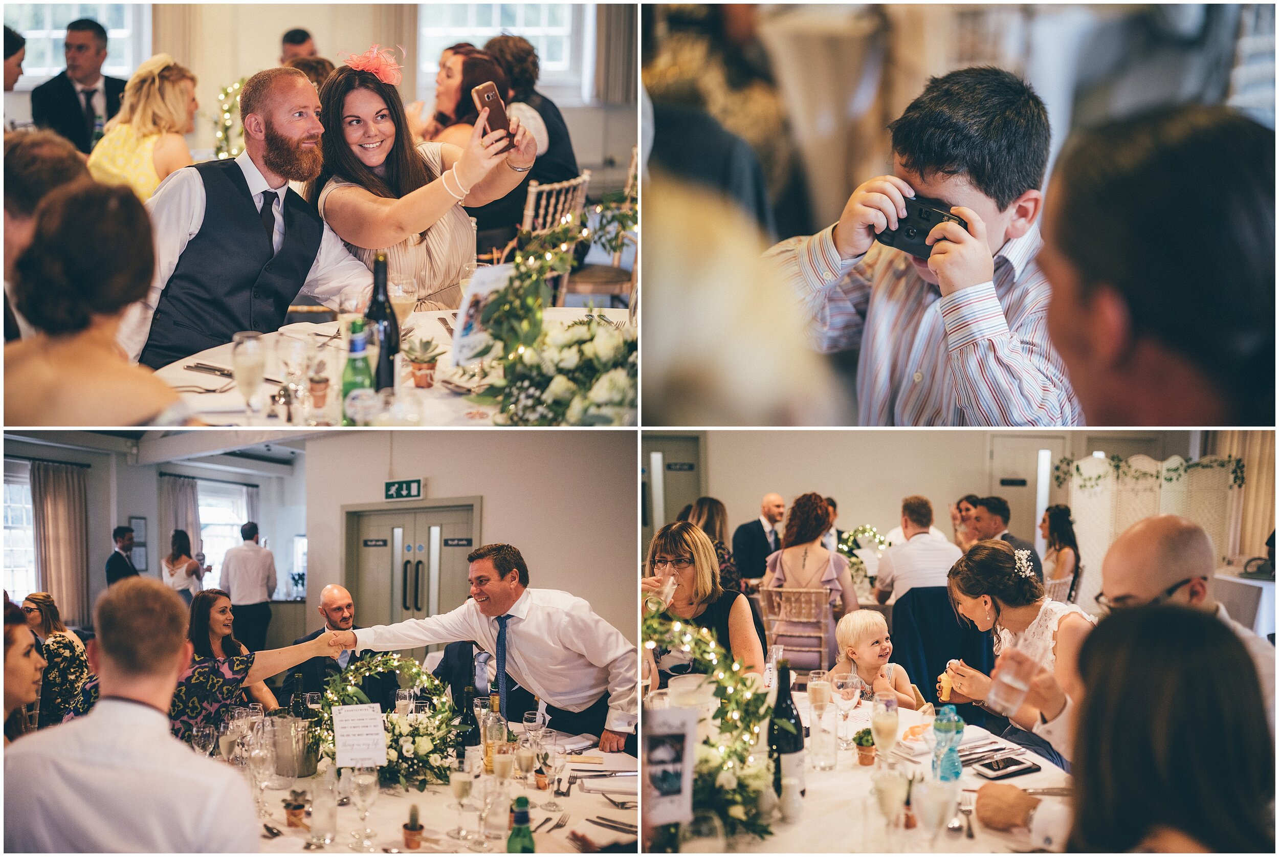 Wedding guests Wedding ceremony at Quarry Bank Mill wedding in Cheshire near to Manchester.