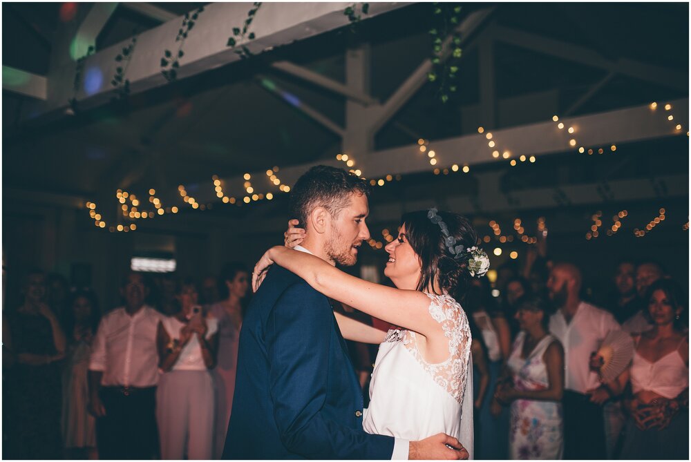 First Dance New husband and wife at Quarry Bank Mill wedding in Cheshire near to Manchester.