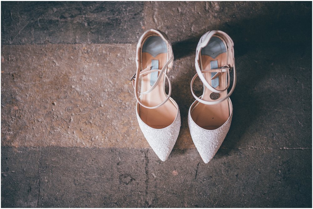 Pointy stiletto Charlotte Mills wedding shoes.